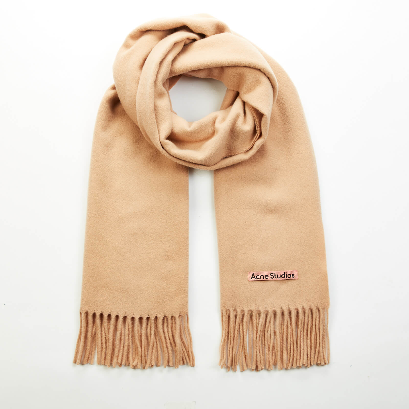 Acne Studios Canada New Oversized Wool Scarf - Camel Brown | Coggles