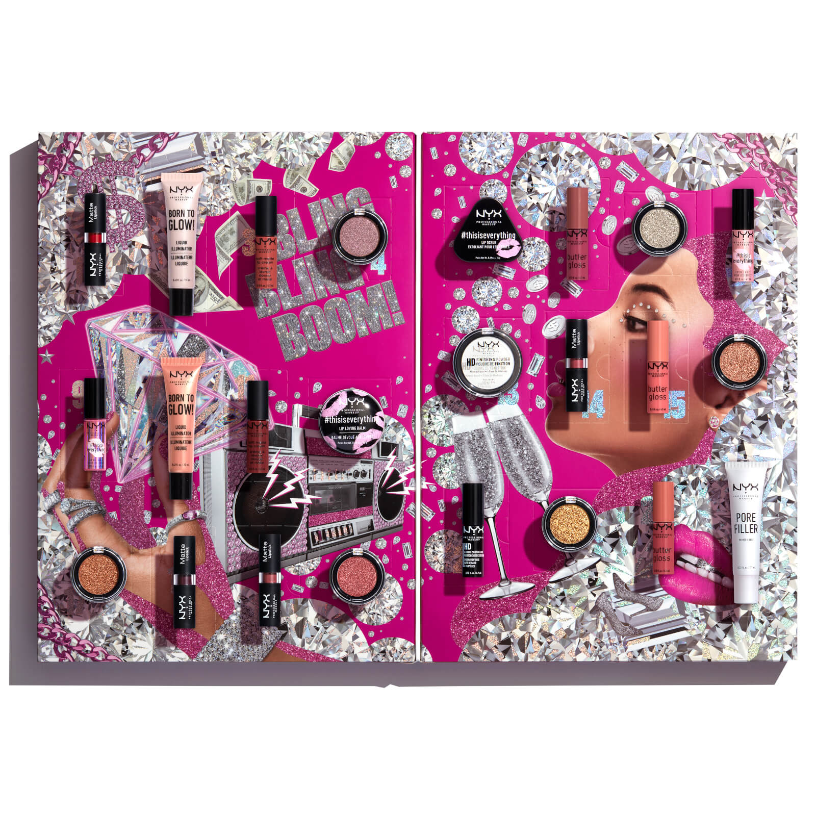 NYX Professional Makeup Diamonds and Ice Please 24 Day Advent Calendar Festive Countdown