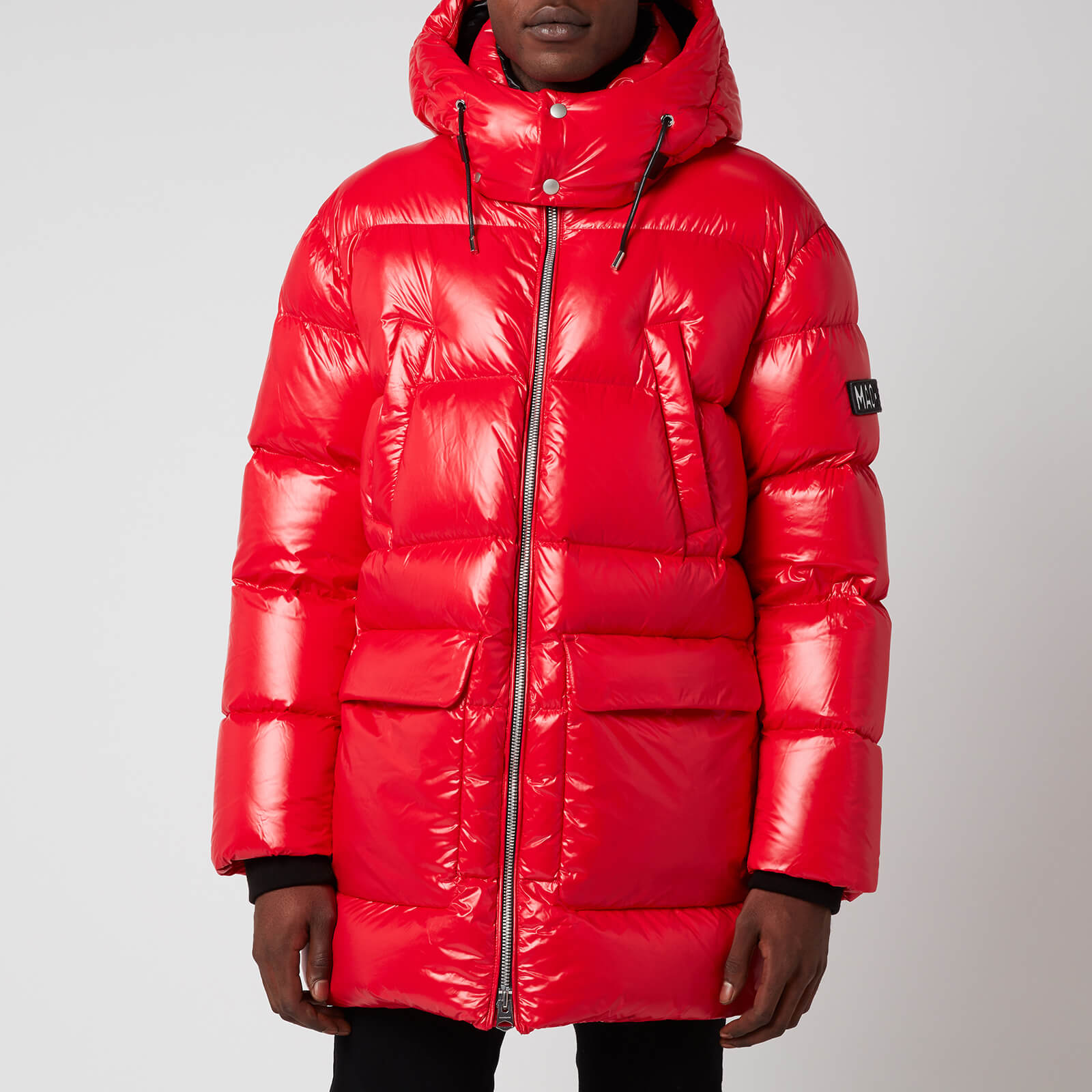 Mackage Men s Kendrick Medium Down Hooded Long Coat Red Coggles