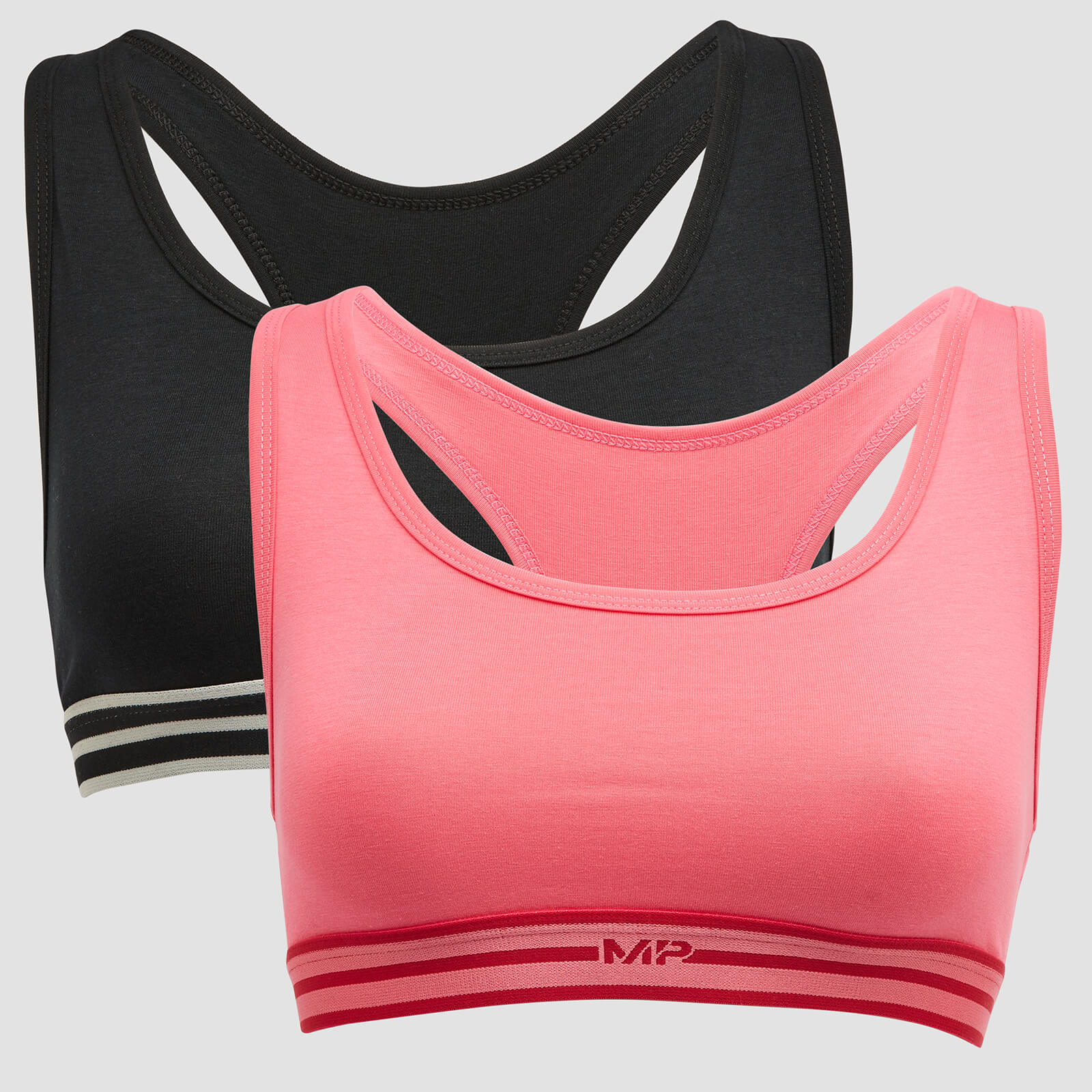 Impact 限量衝擊系列 女士基本款無襯墊內衣（2 件組）- 黑／粉紅