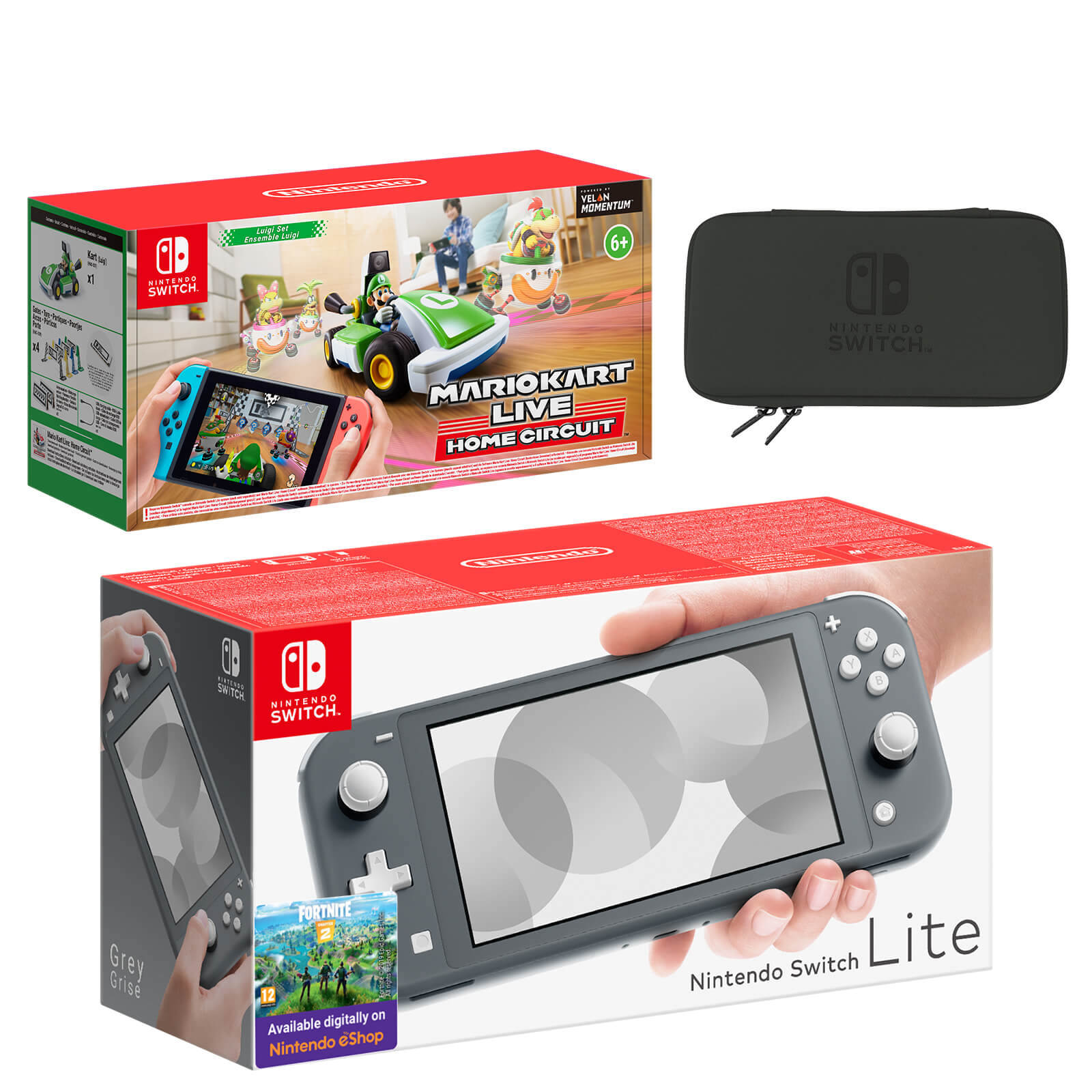 Nintendo Switch Lite (Grey) Mario Kart Live: Home Circuit - Luigi Set Pack