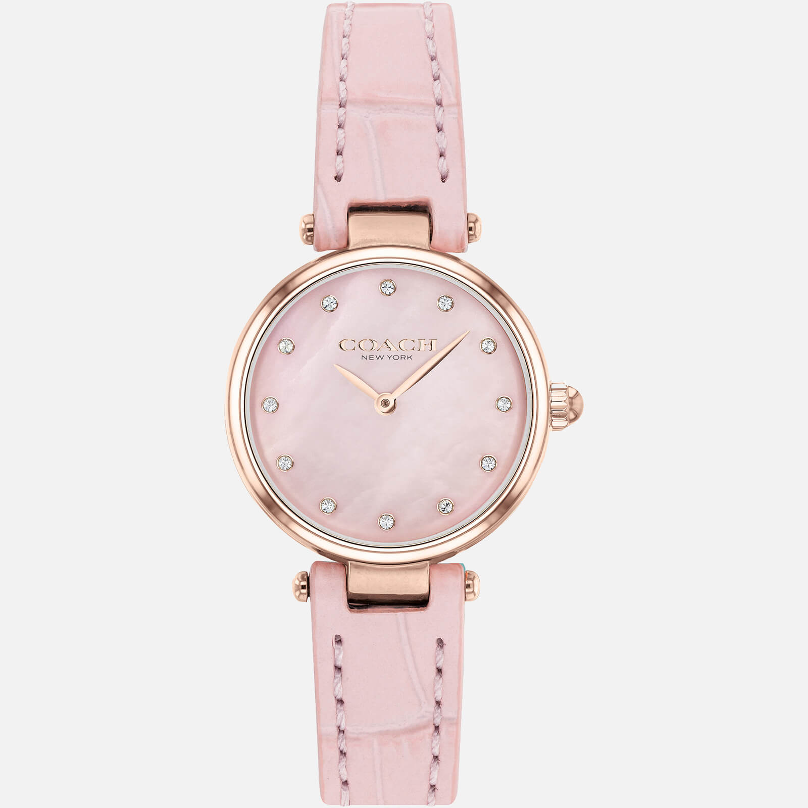 Coach Women's Park Leather Strap Watch - Pink | Coggles
