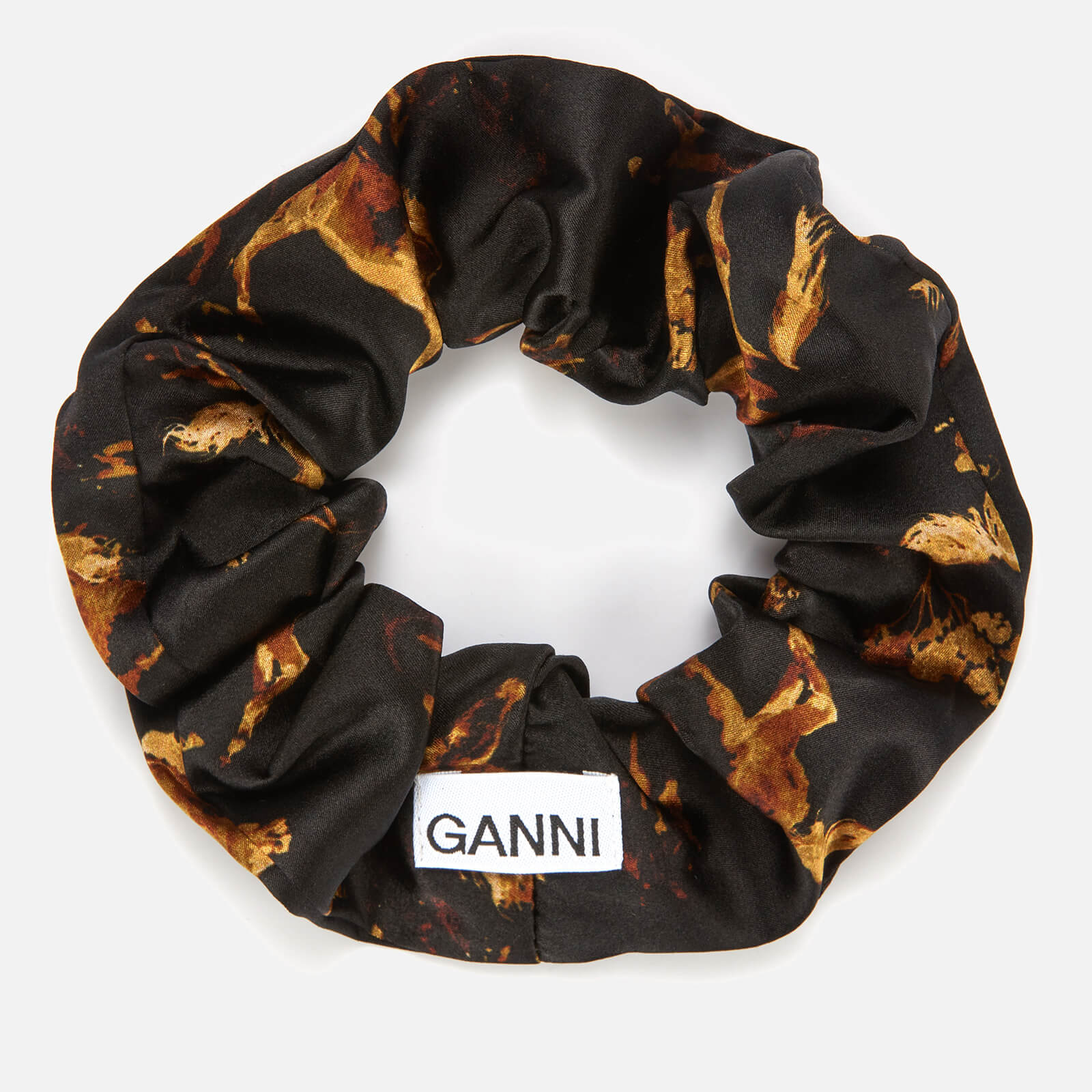 ☆人気☆【GANNI】☆CRINKLED SATIN SCRUNCHIE☆スクランチ☆ Black/Black Black Check Scrunchie | GANNI US