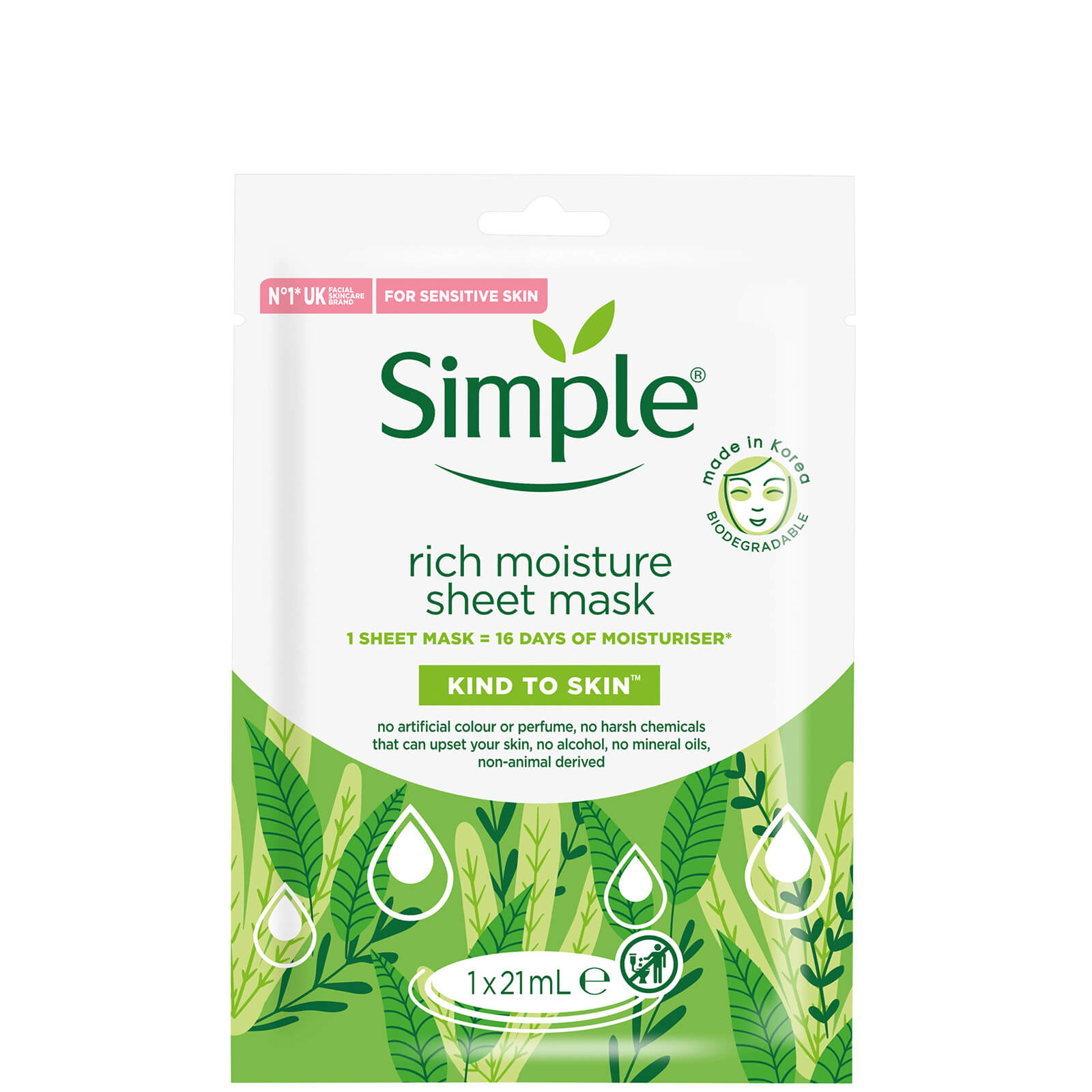 Simple Sheet Mask Rich Moisture (1 Piece)