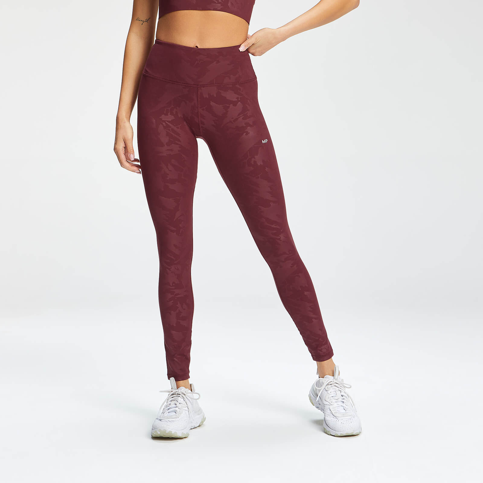 MP Nữ Thích ứng Camo Leggings - Merlot - XXS