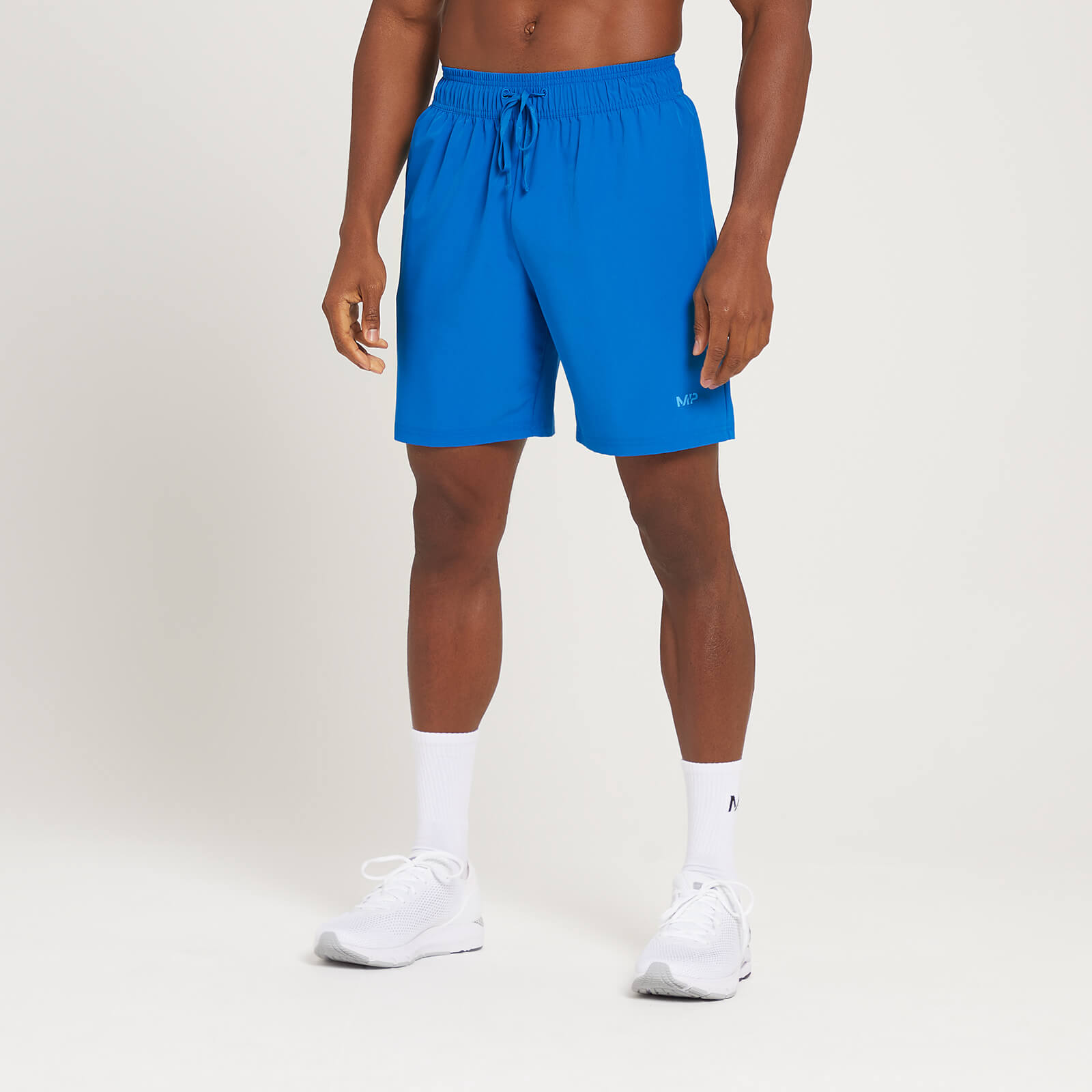 MP Training 樸質系列 線性圖樣男士運動短褲 - 真實藍