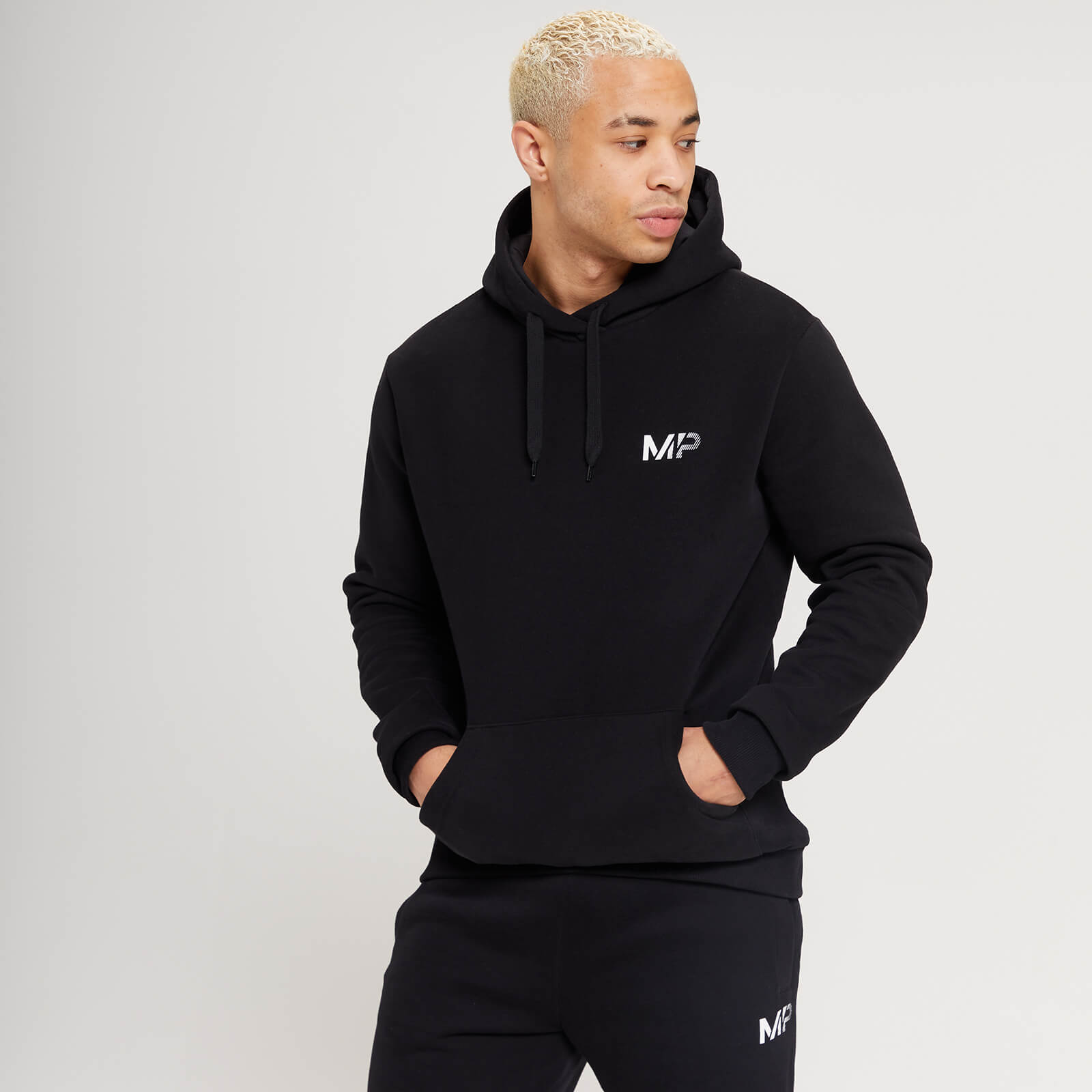 Mens black graphic top hoodie