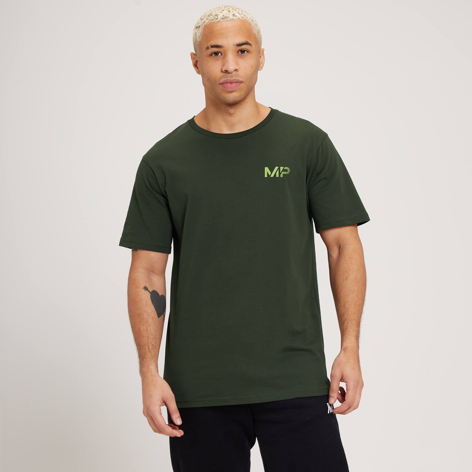 Мъжка тениска с къс ръкав MP Fade Graphic — тъмно зелена