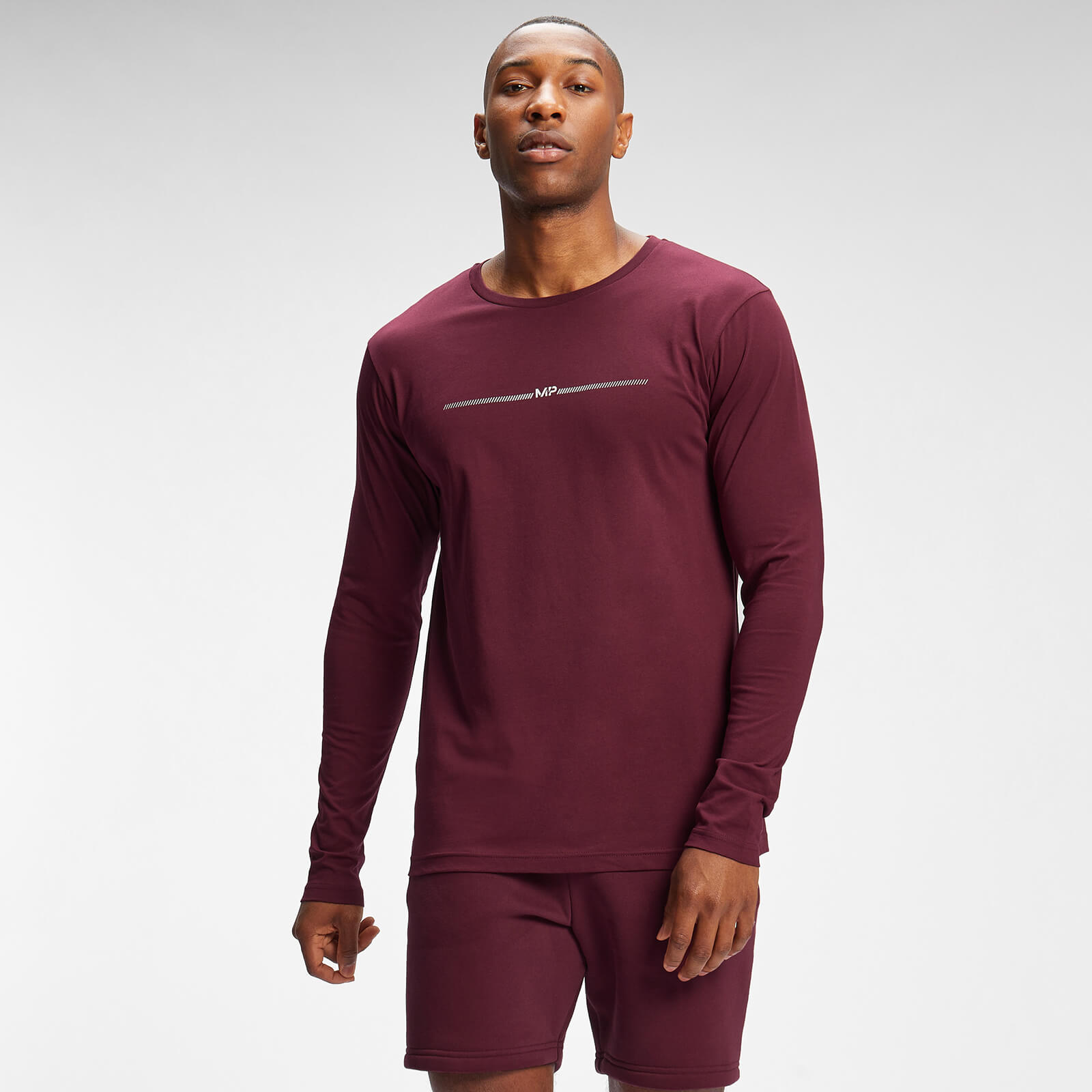 MP Men's Mini Mark Graphic Long Sleeve T-Shirt - Merlot - XS