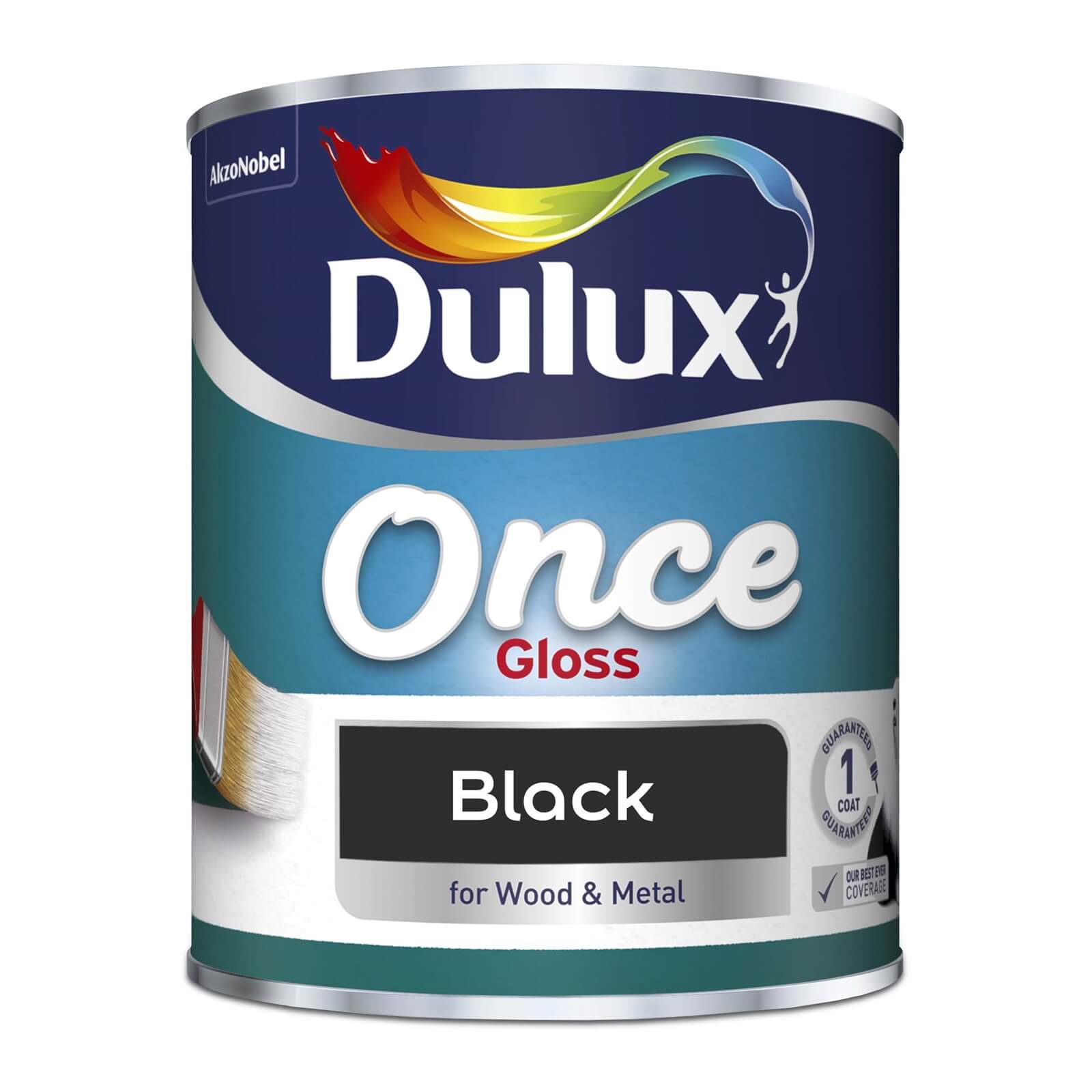 Dulux Once Gloss Paint Black - 750ml