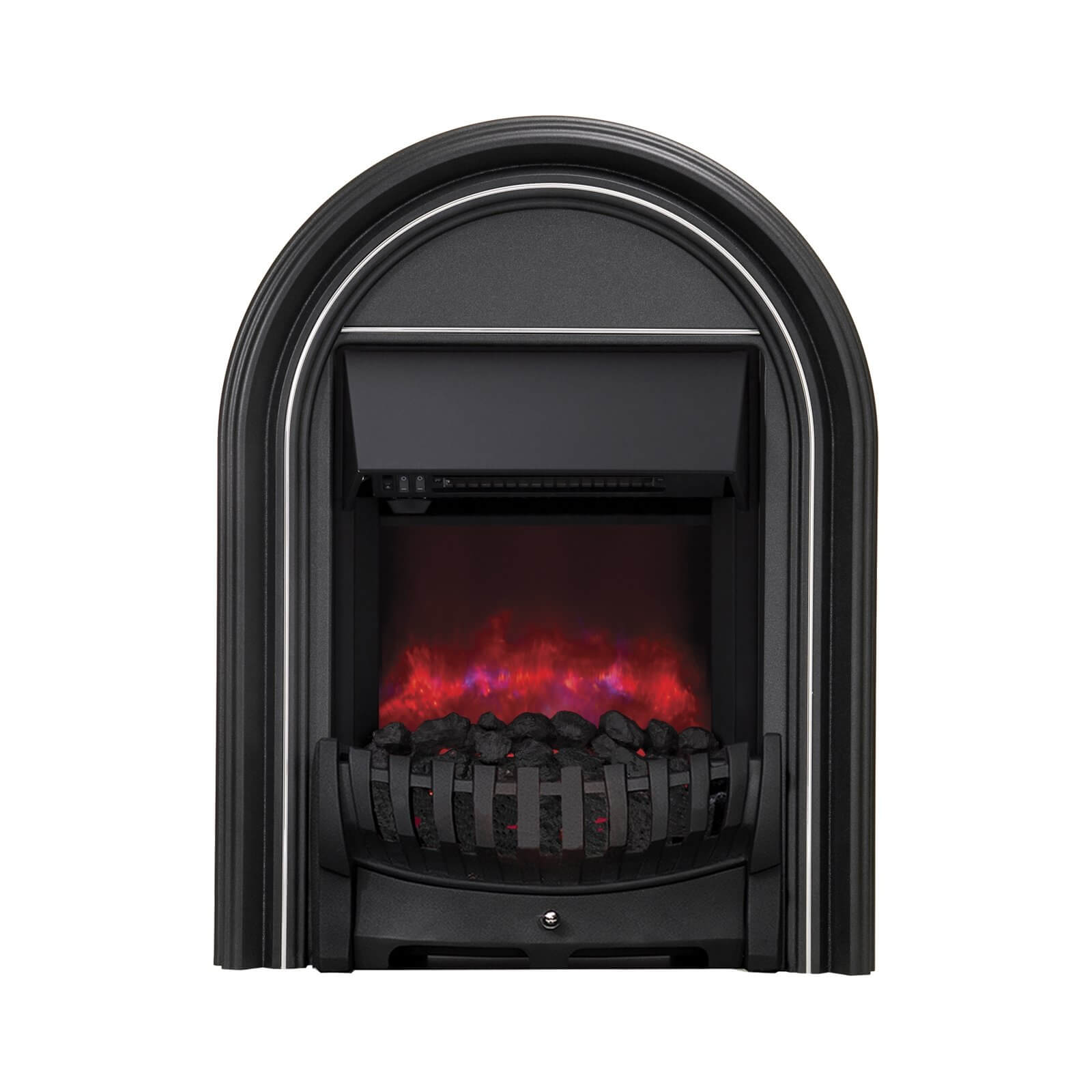 Be Modern Priory Electric Fire with Inset Fitting - Black & Chrome