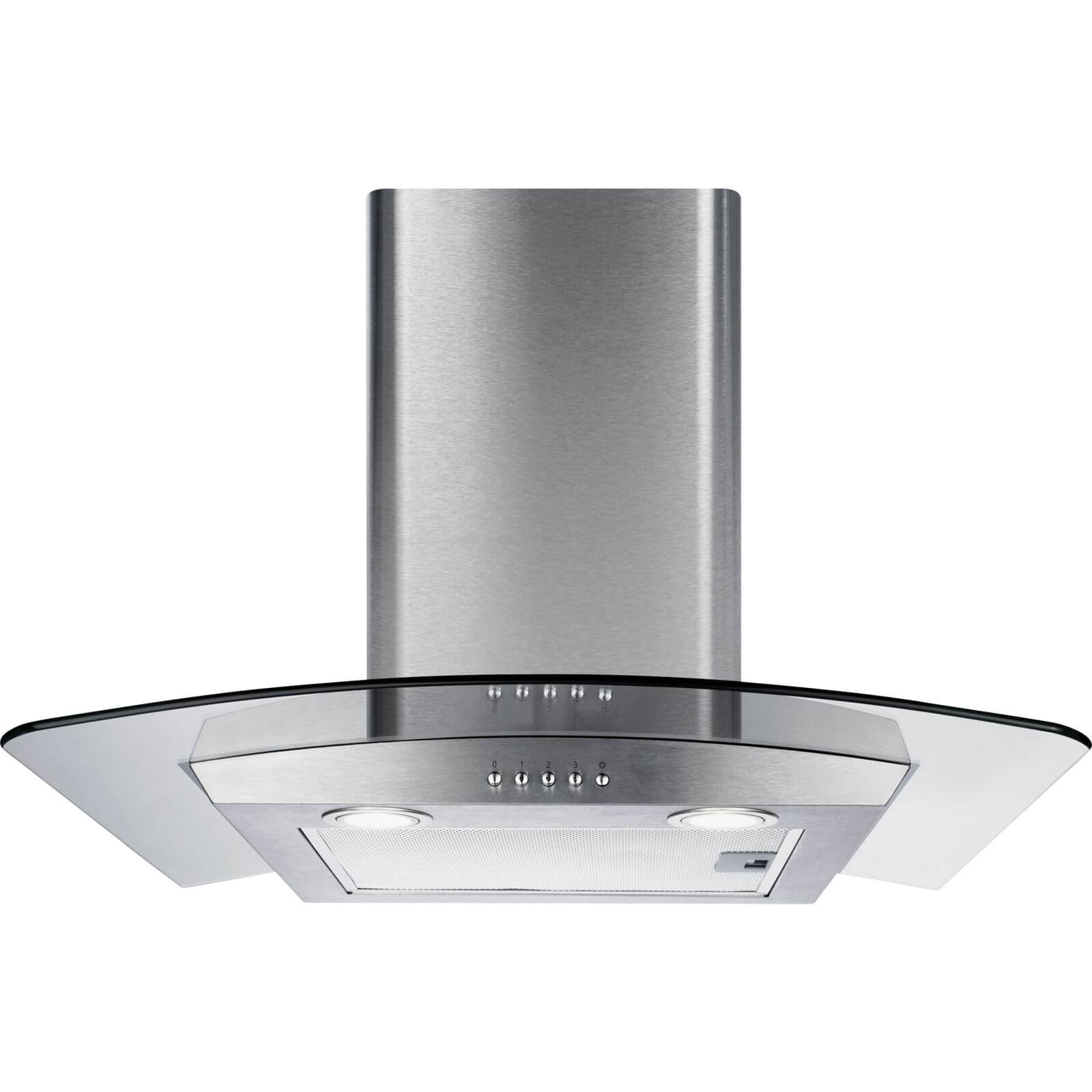 CDA ECP62SS Curved Glass Chimney Cooker Hood - 60cm - Stainless Steel