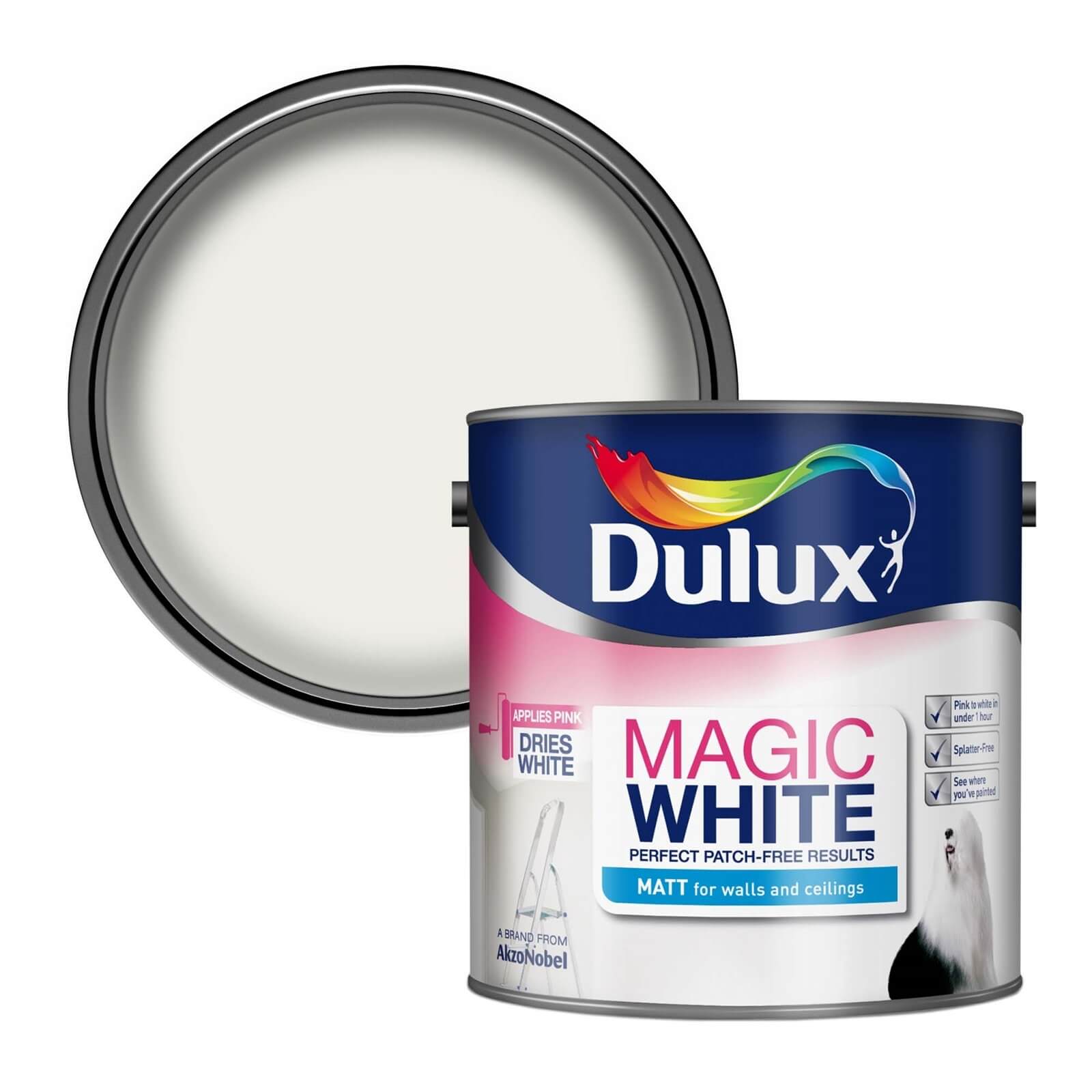Dulux Magic Matt Emulsion Paint Pure Brilliant White - 2.5L