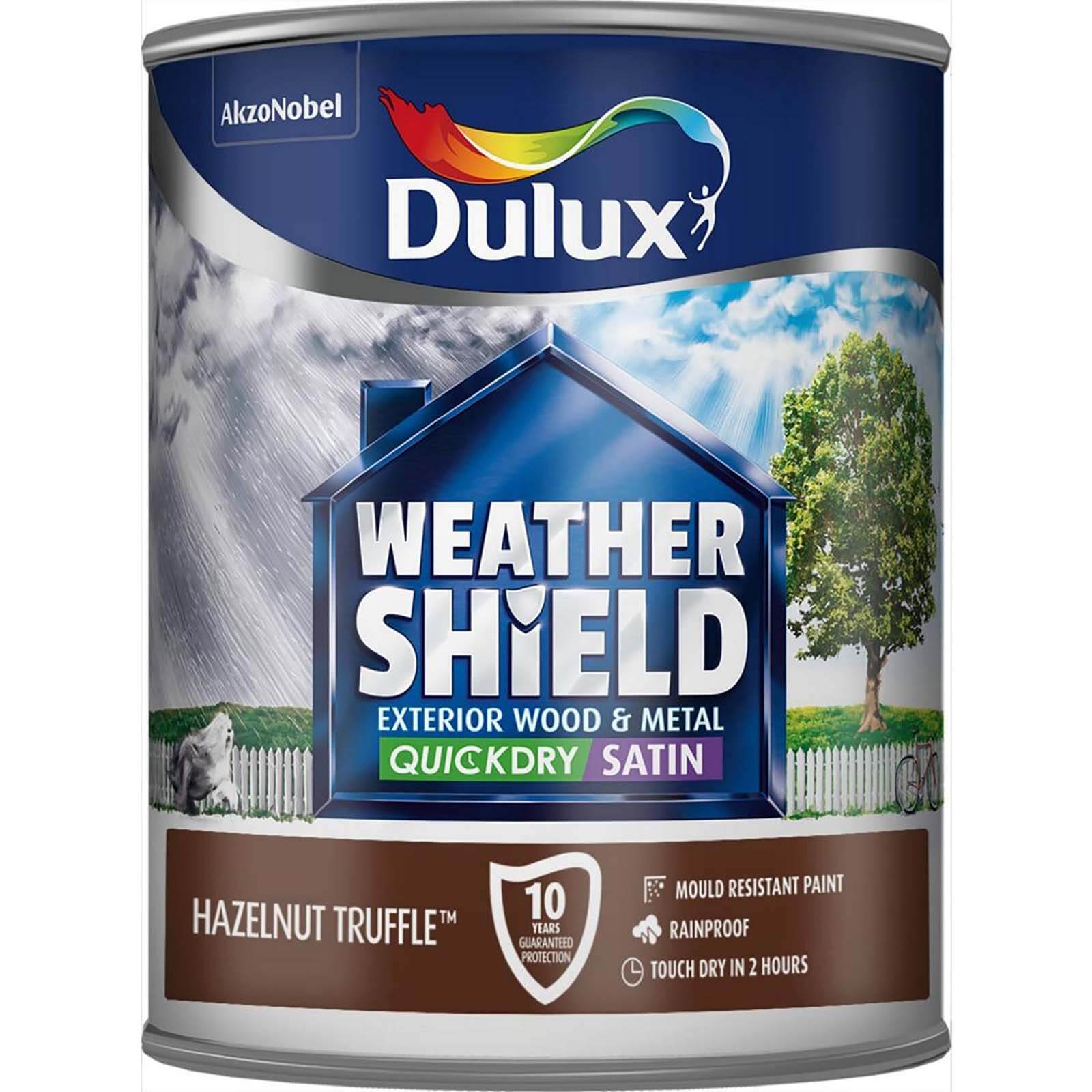 Dulux Weathershield Exterior Satin Paint Hazelnut Truffle - 750ml
