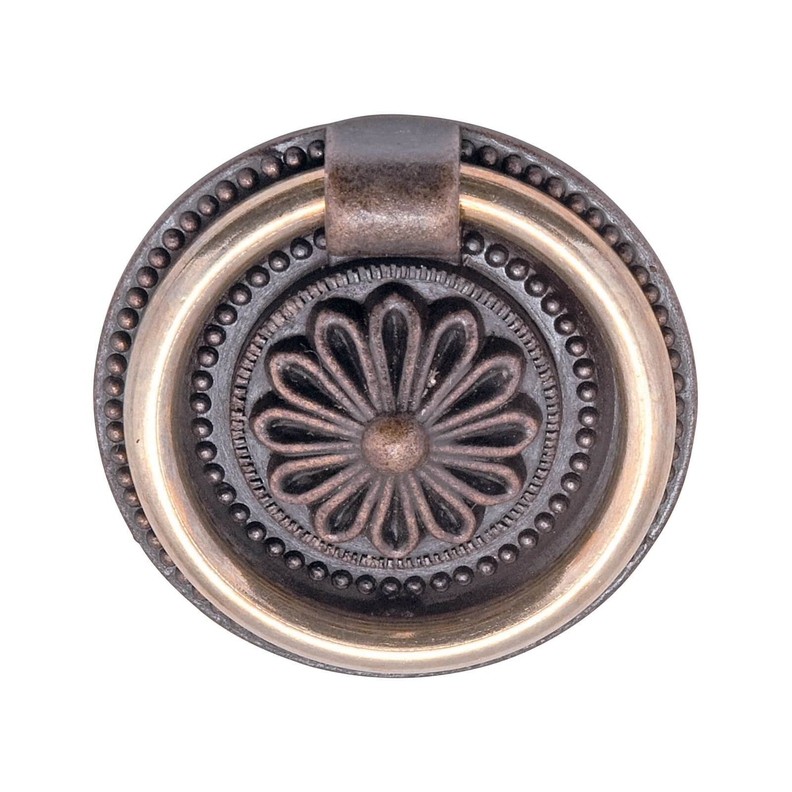 Small Ring Door Pull - Antique Copper - 1 Pair
