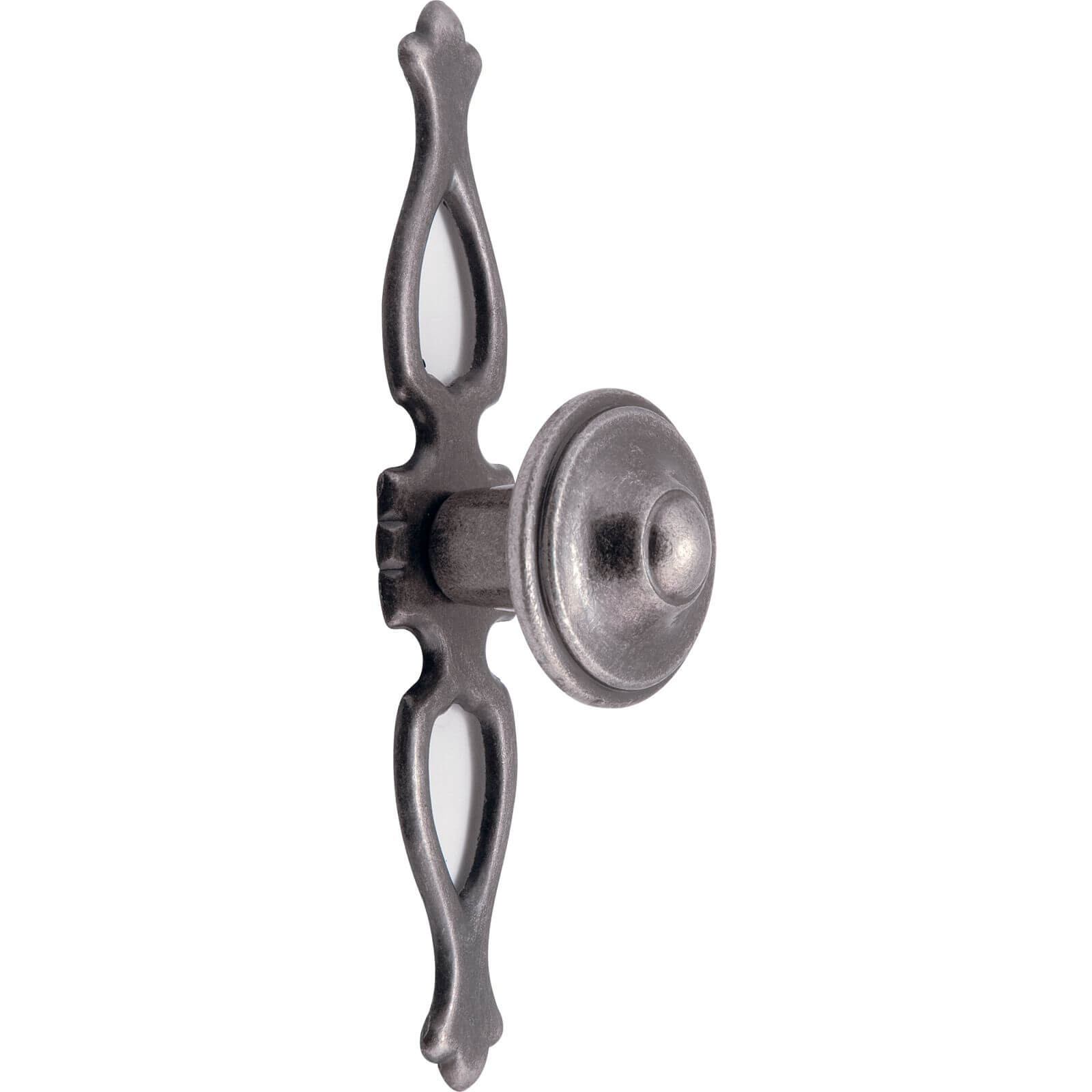 Pointed Door Knob and Back Plate - Iron Plated