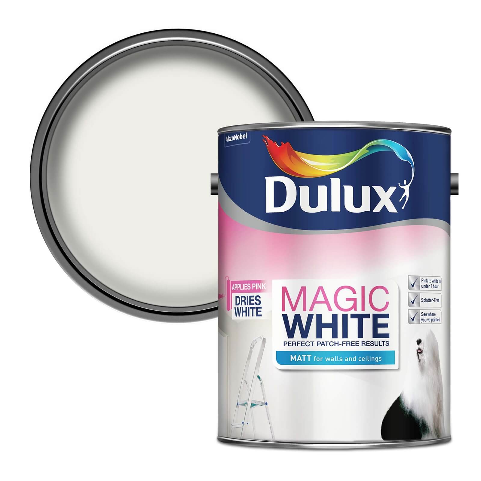 Dulux Magic Matt Emulsion Paint Pure Brilliant White - 5L