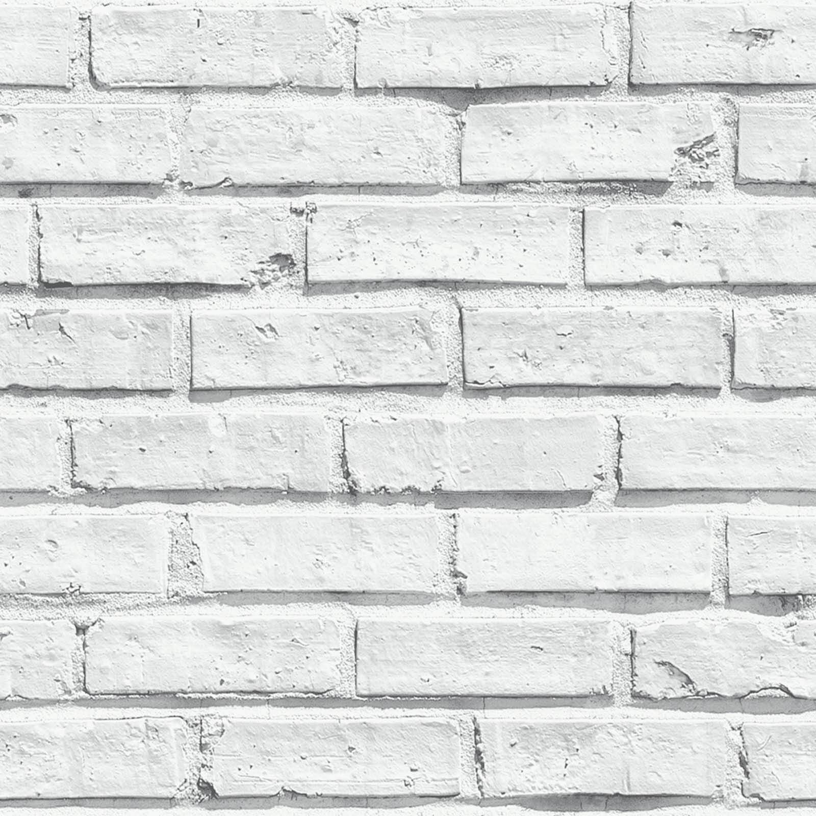 Arthouse Brick Effect Smooth White Wallpaper