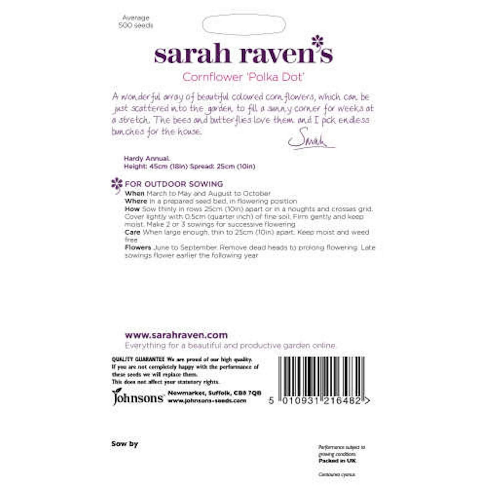Sarah Ravens Cornflower Polka Dot Seeds