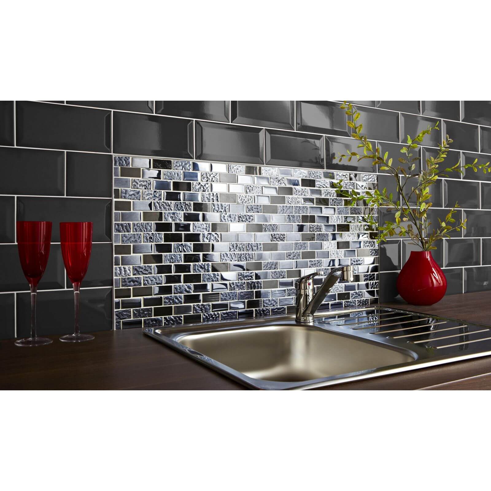 Homelux Mosaic Mixed Media - Anthracite - 1 Pack