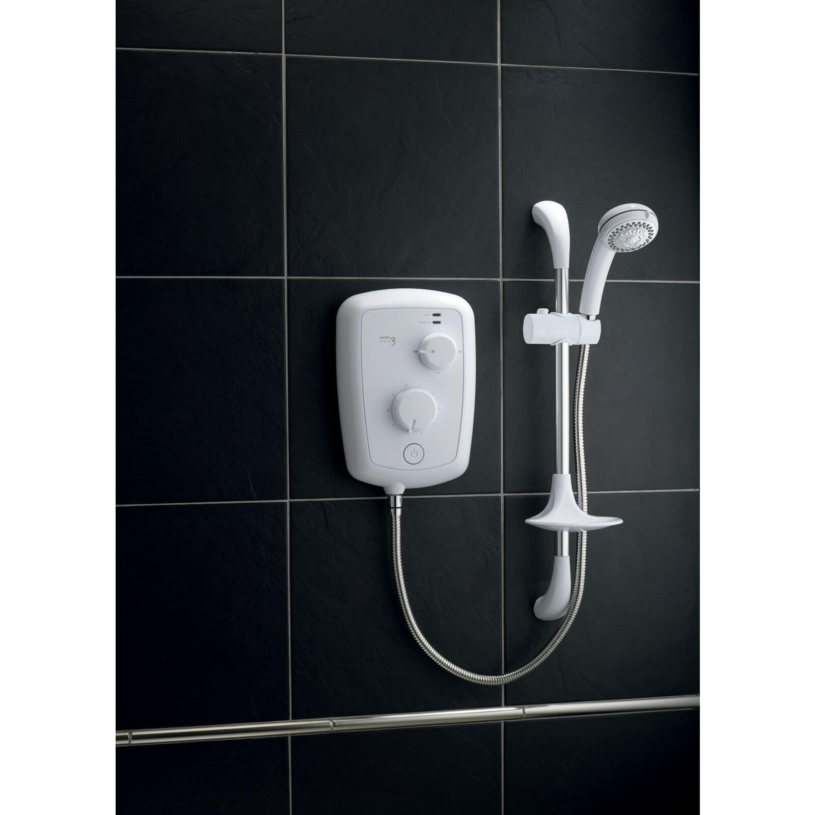 Triton Jade 3 9.5kW Shower Electric Shower - Black & White
