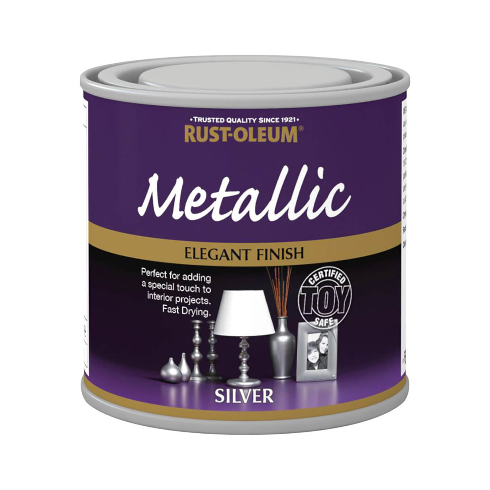 Rust-Oleum Elegant Finish Paint Metallic Silver - 250ml