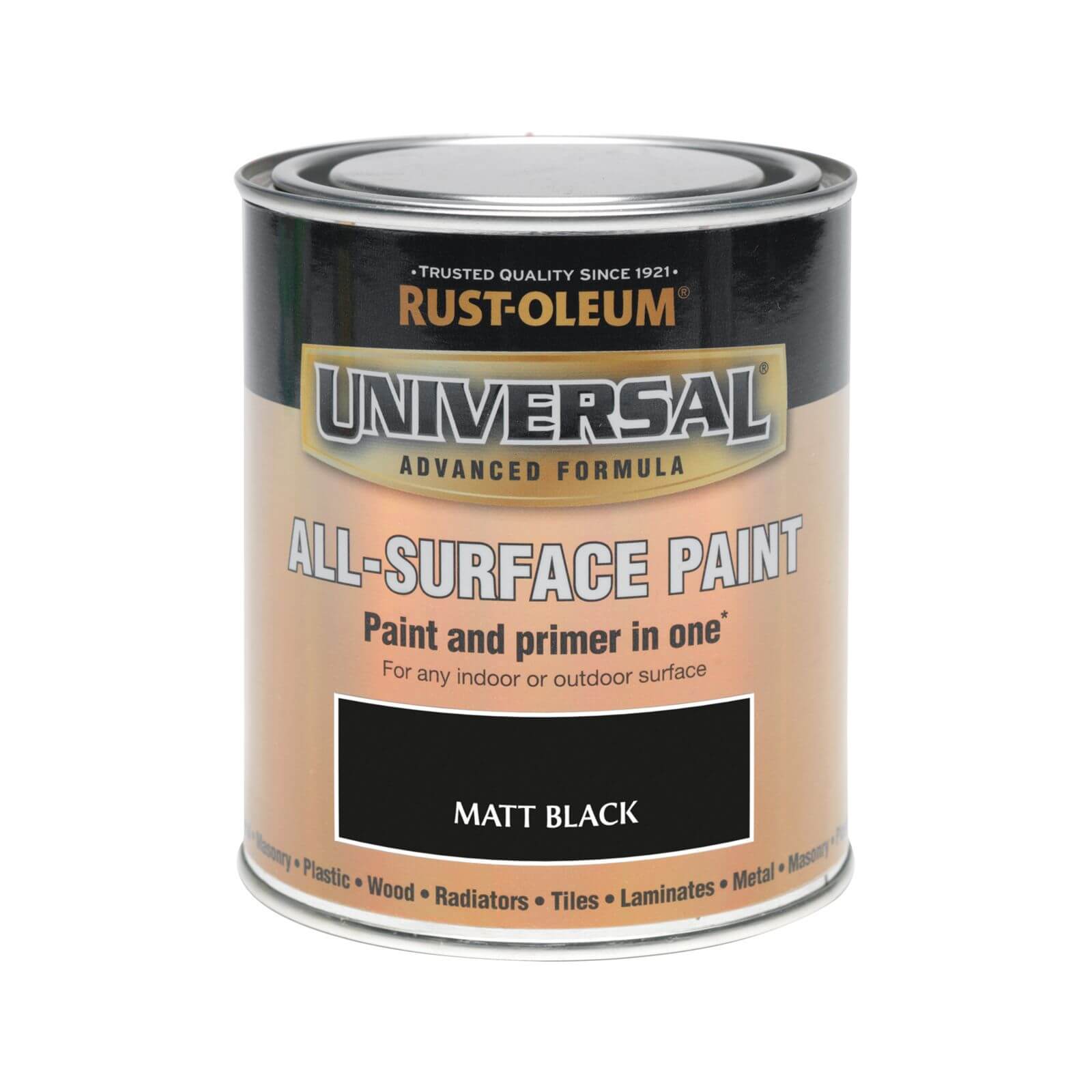 Rust-Oleum Universal All Surface Matt Paint & Primer - Black - 750ml