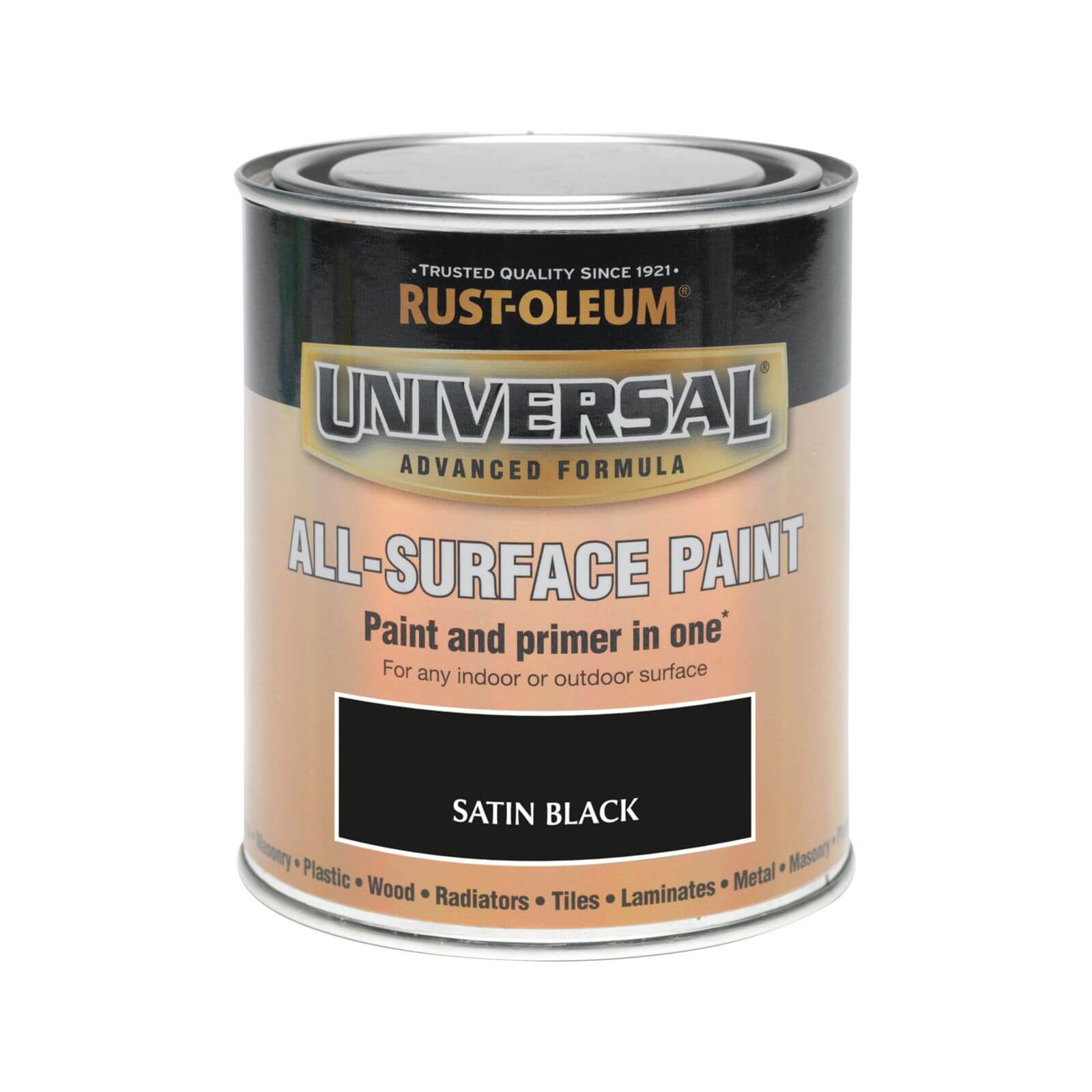 Rust-Oleum Universal All Surface Satin Paint & Primer - Black - 750ml