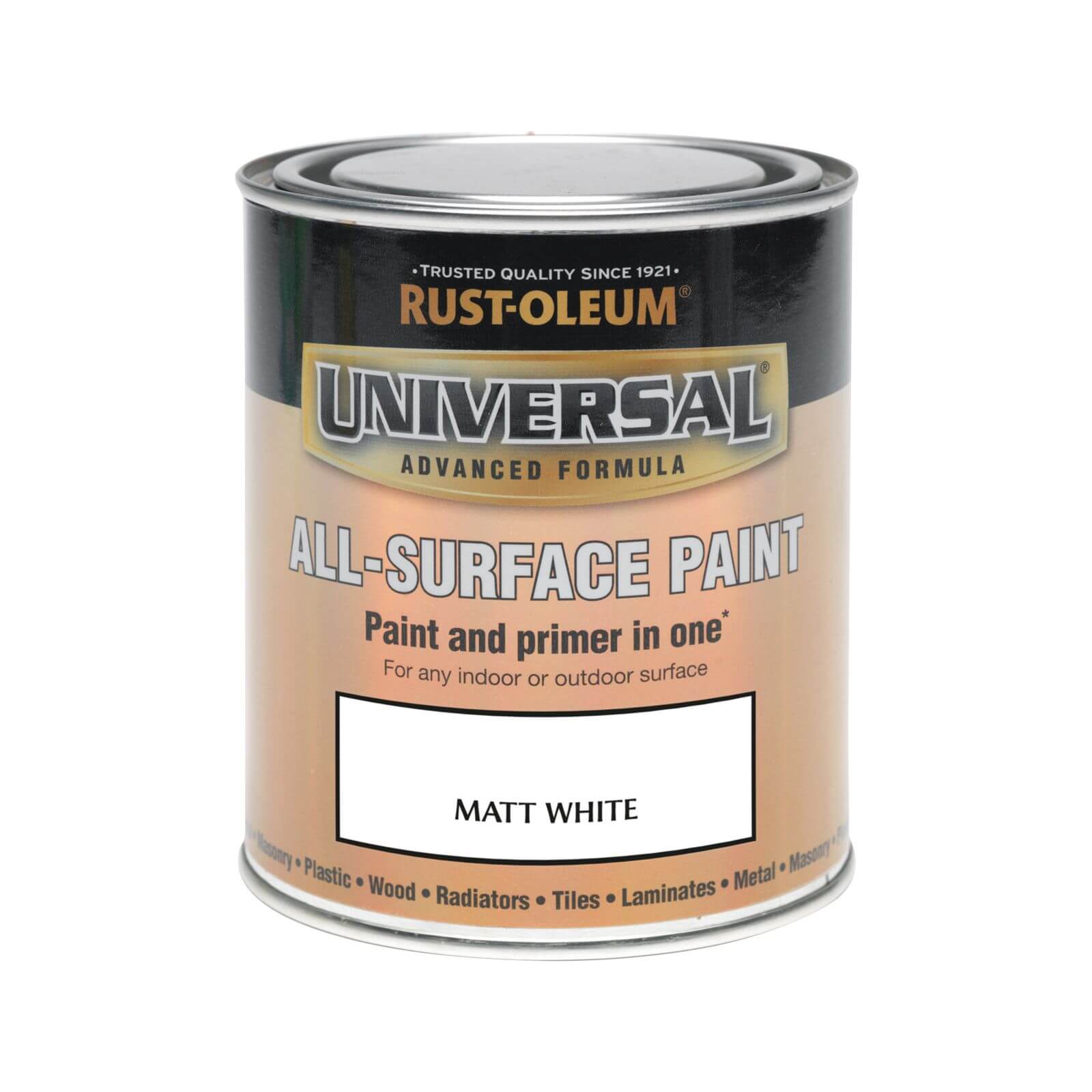 Rust-Oleum Universal All Surface Matt Paint & Primer - White - 750ml