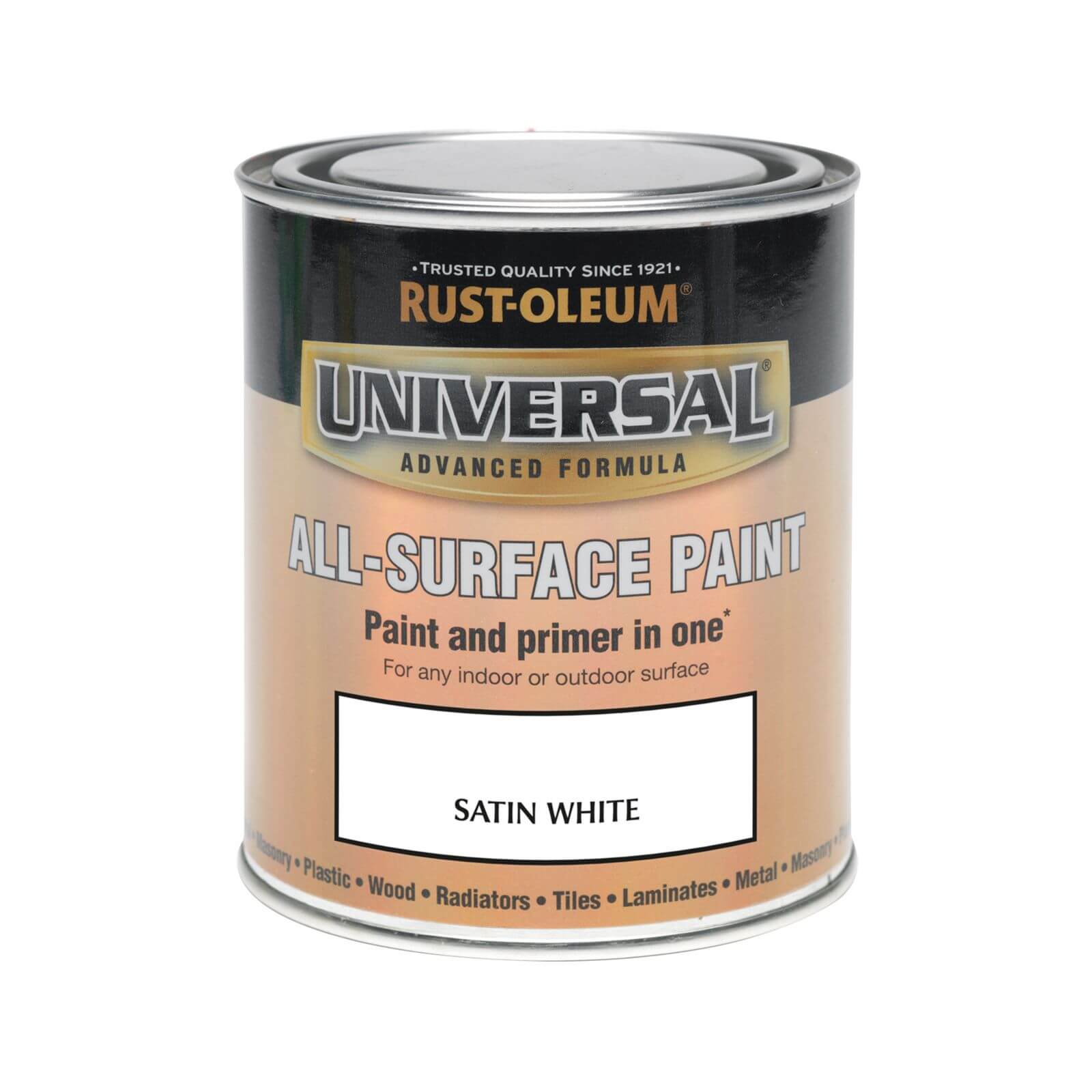 Rust-Oleum Universal All Surface Satin Paint & Primer - White - 750ml