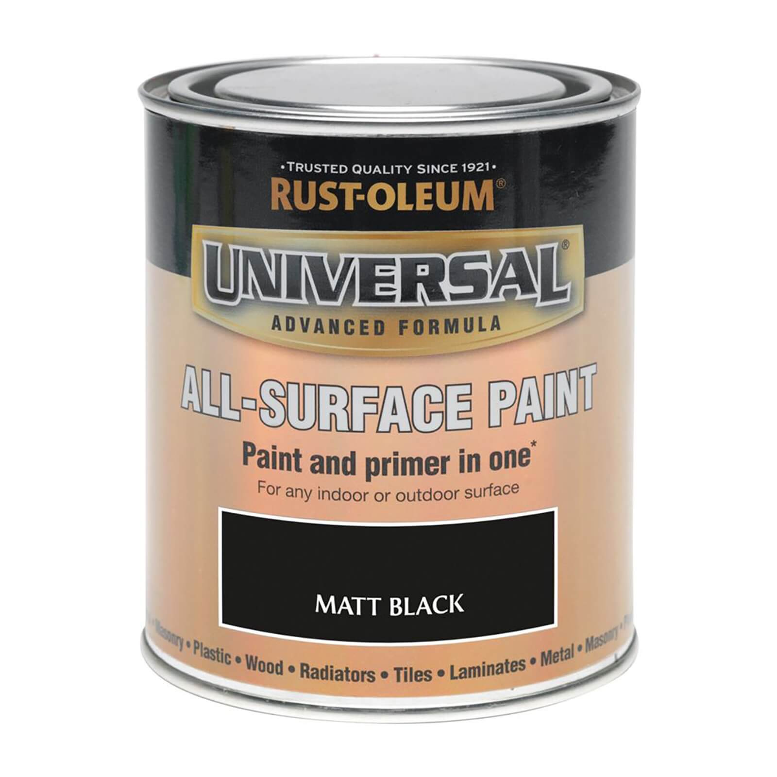 Rust-Oleum Universal All Surface Matt Paint & Primer - Black - 250ml