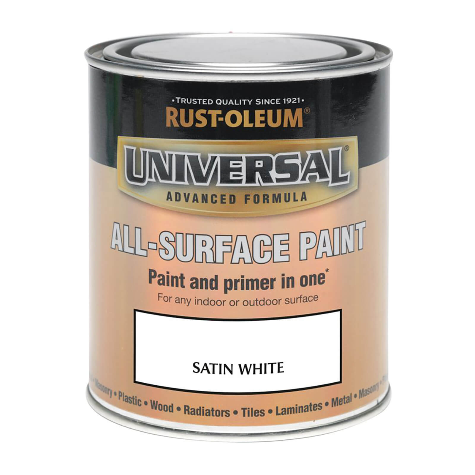 Rust-Oleum Universal All Surface Satin Paint & Primer - White - 250ml