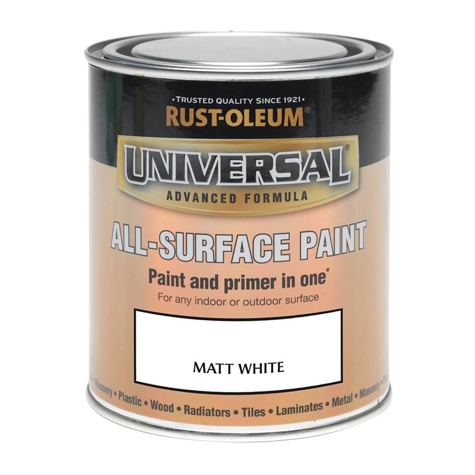 Rust-Oleum Universal All Surface Matt Paint & Primer - White - 250ml