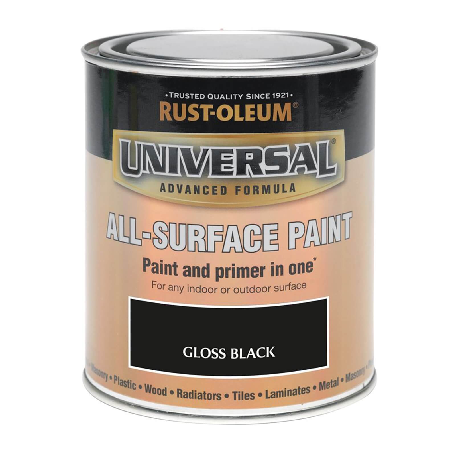 Rust-Oleum Universal All Surface Gloss Paint & Primer - Black - 250ml