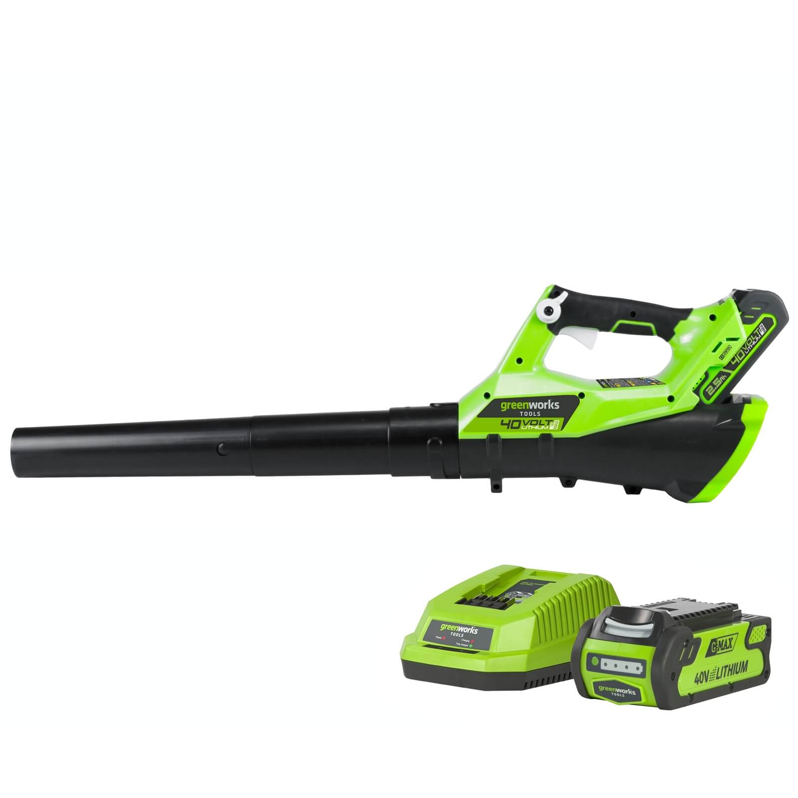 Greenworks G4ABK2 40V Cordless Axial Leaf Blower with 2Ah Battery and Charger