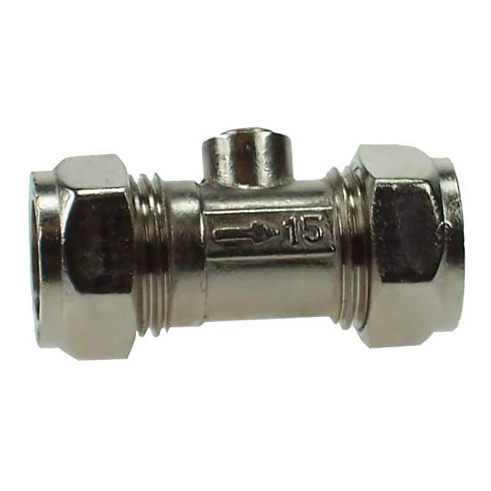 Isolation Valve Compression Fitting - Chrome - 15mm - 5 Pack