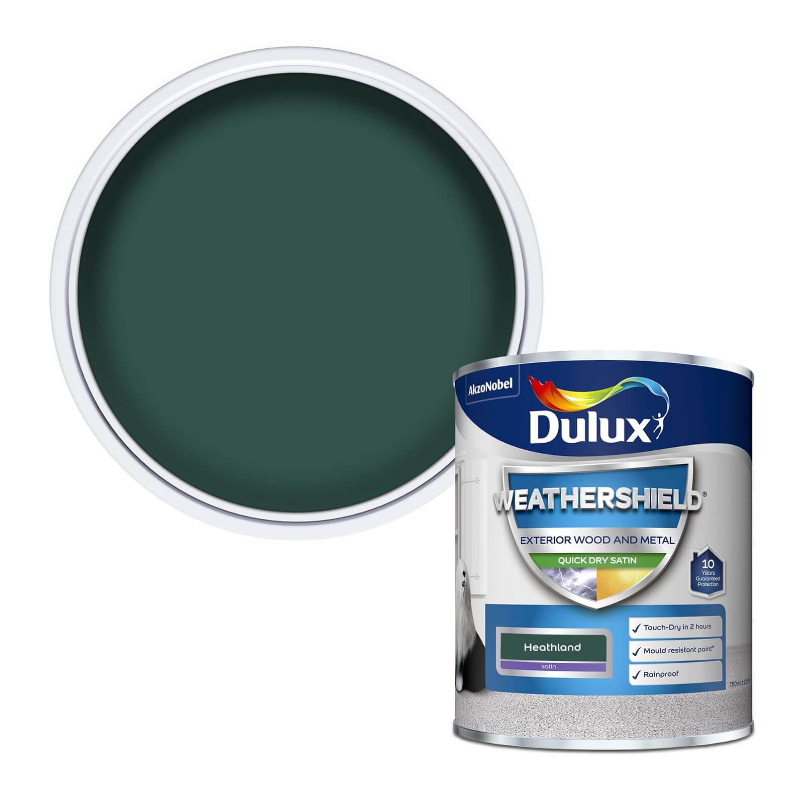 Dulux Weathershield Exterior Quick Dry Satin Paint Heathland - 750ml