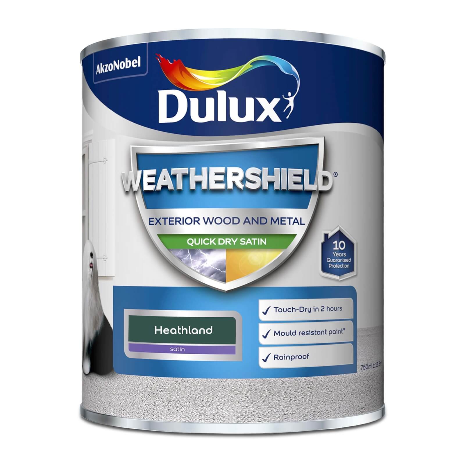 Dulux Weathershield Exterior Quick Dry Satin Paint Heathland - 750ml
