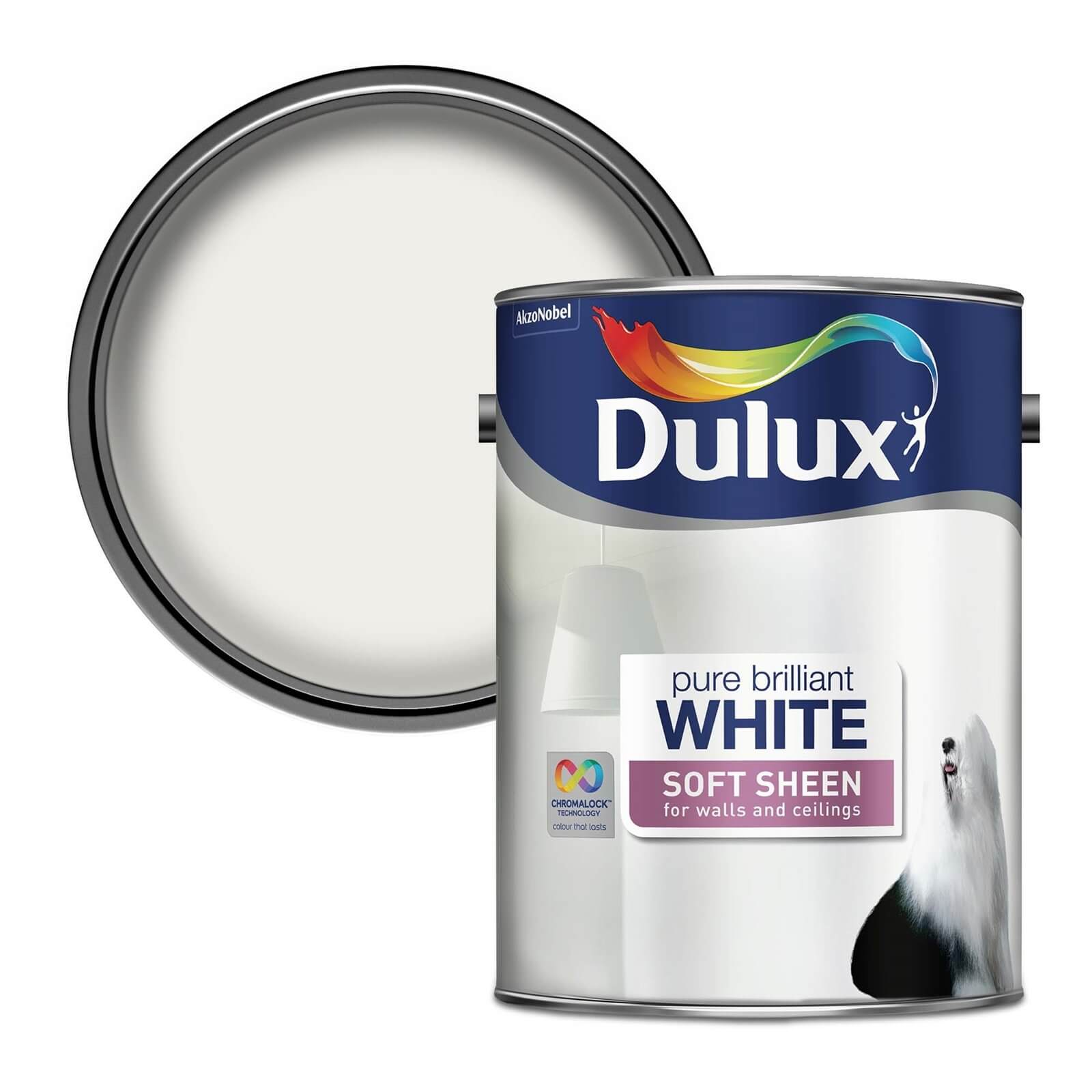 Dulux Soft Sheen Emulsion Paint Pure Brilliant White - 5L