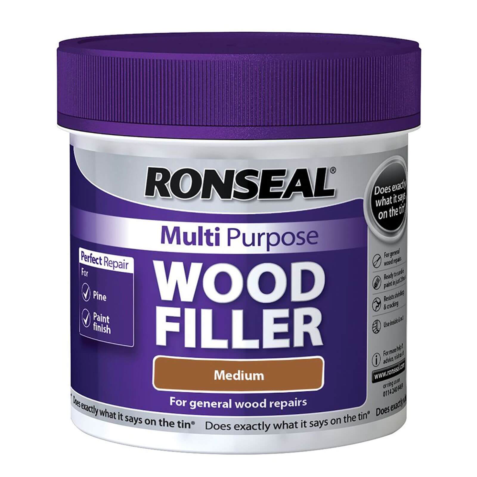 Ronseal Multipurpose Wood Filler Tub Medium - 465g