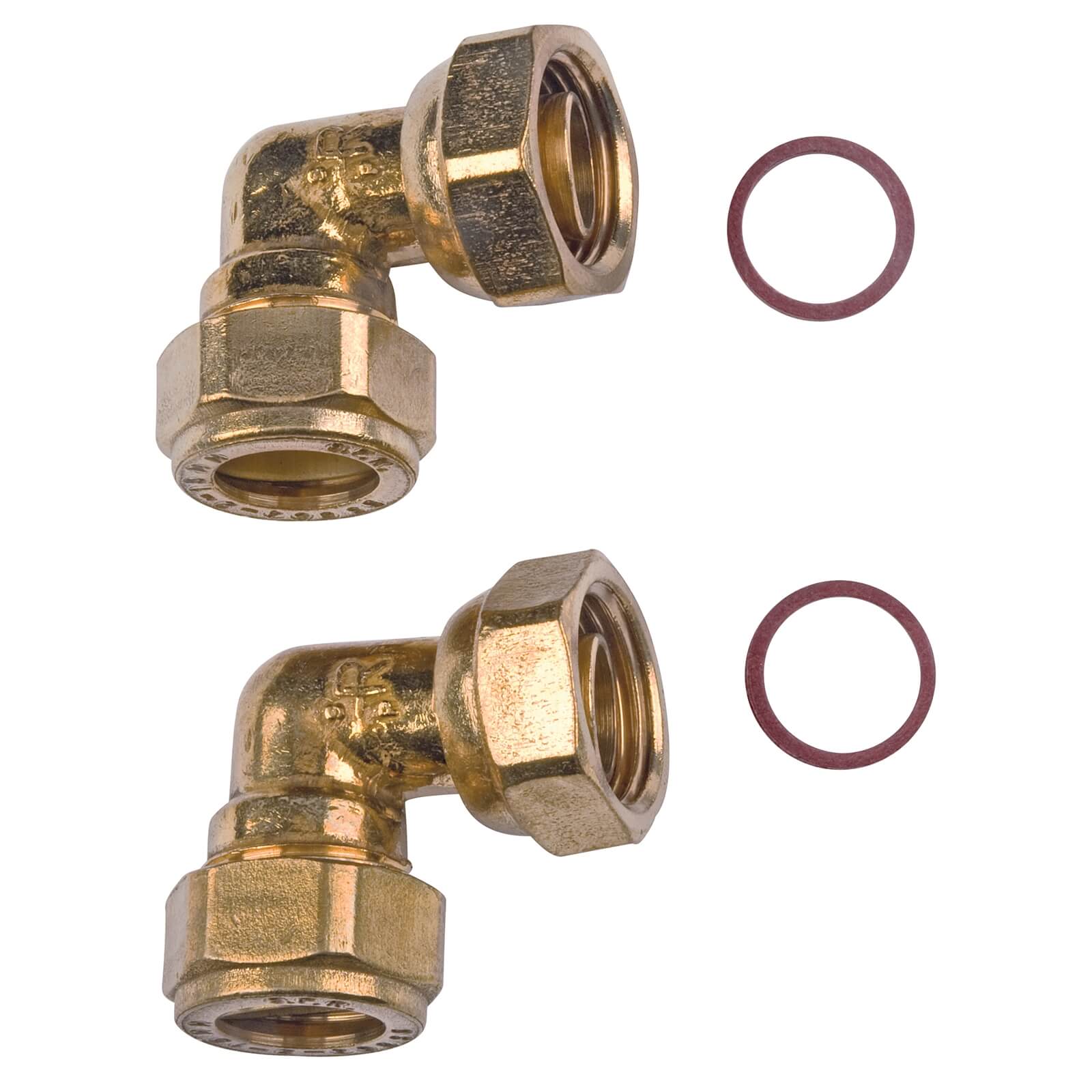 Compression Bent Tap Connector - Brass - 15mm - 0.5in