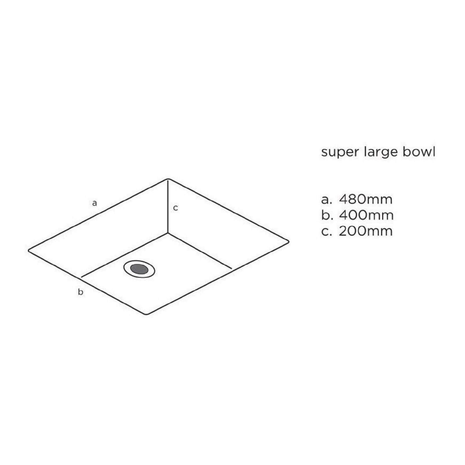 Maia Cristallo Kitchen Sink Worktop - Universal Super Large Bowl - 3600 x 600 x 28mm