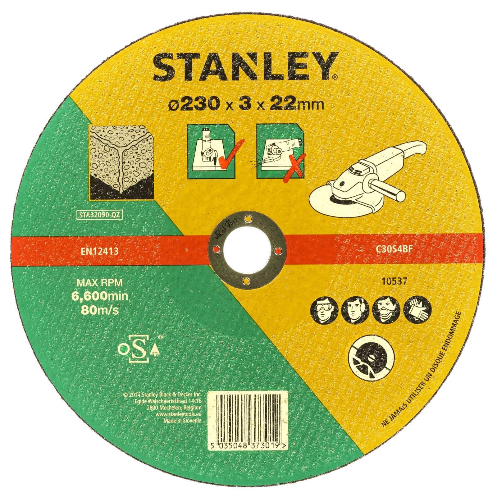 Stanley 230mm Stone Cutting Disc - STA32090-QZ