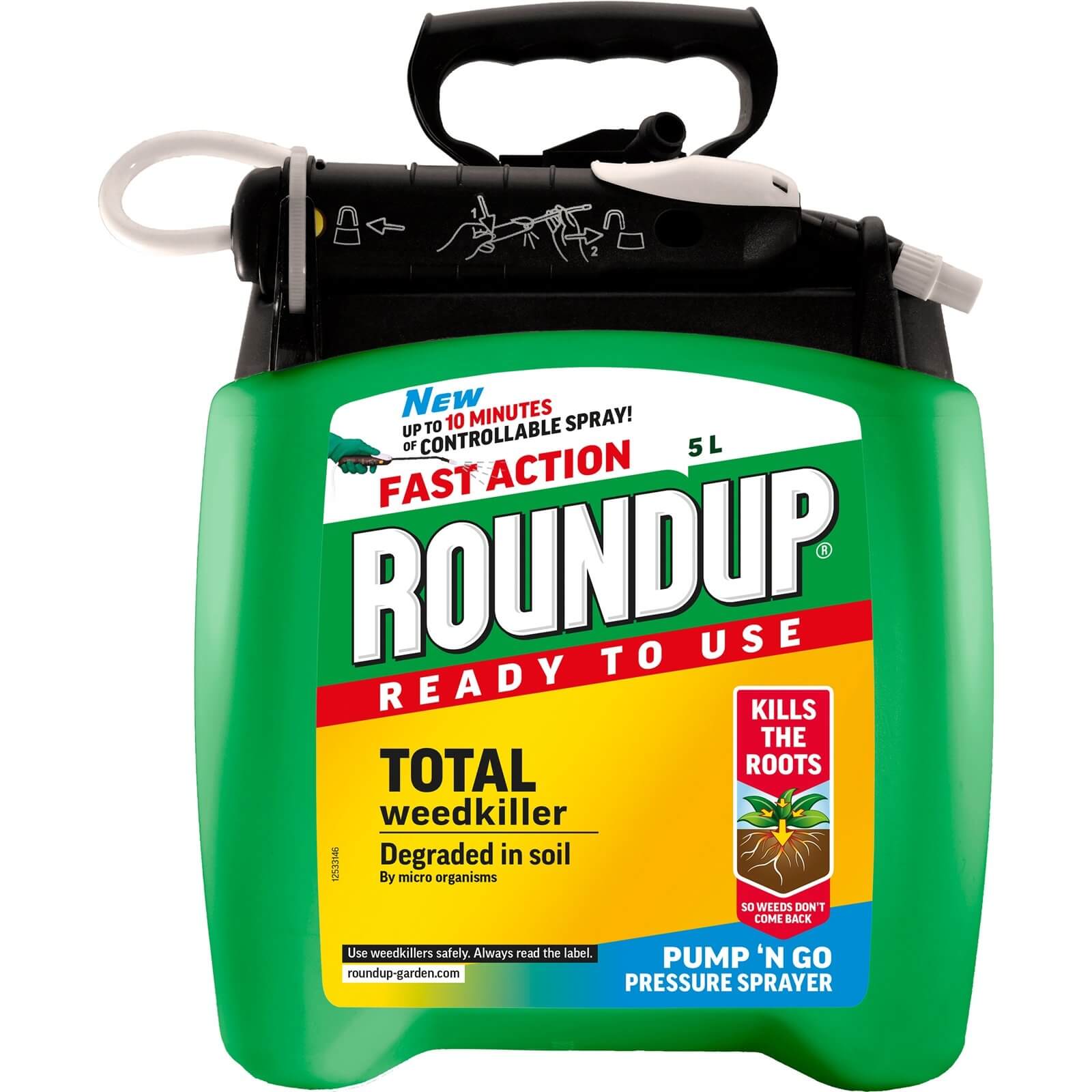 Roundup Total Ready To Use Pump N Go Weedkiller - 5L