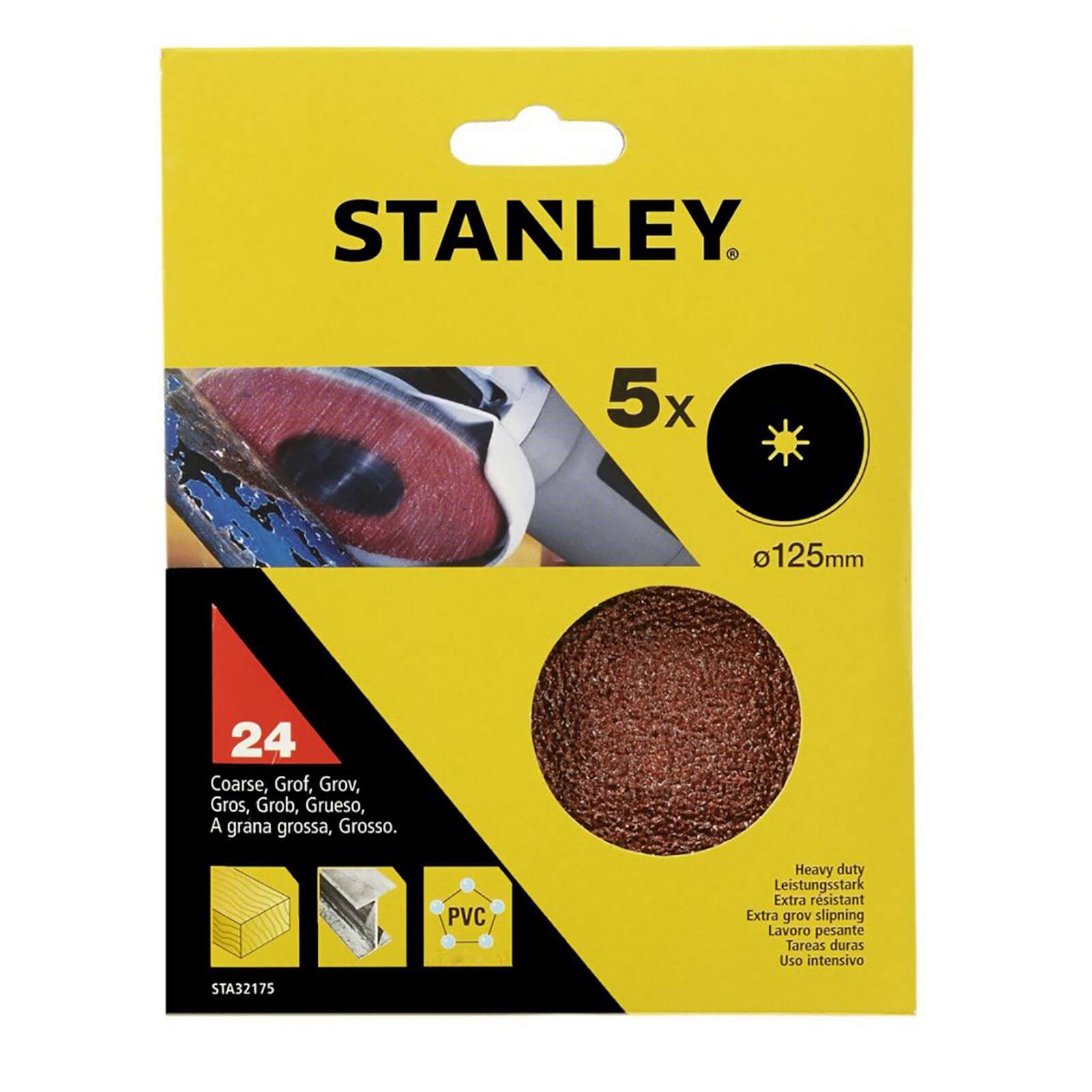 Stanley 125mm Grinding Pads 24G - STA32175-XJ