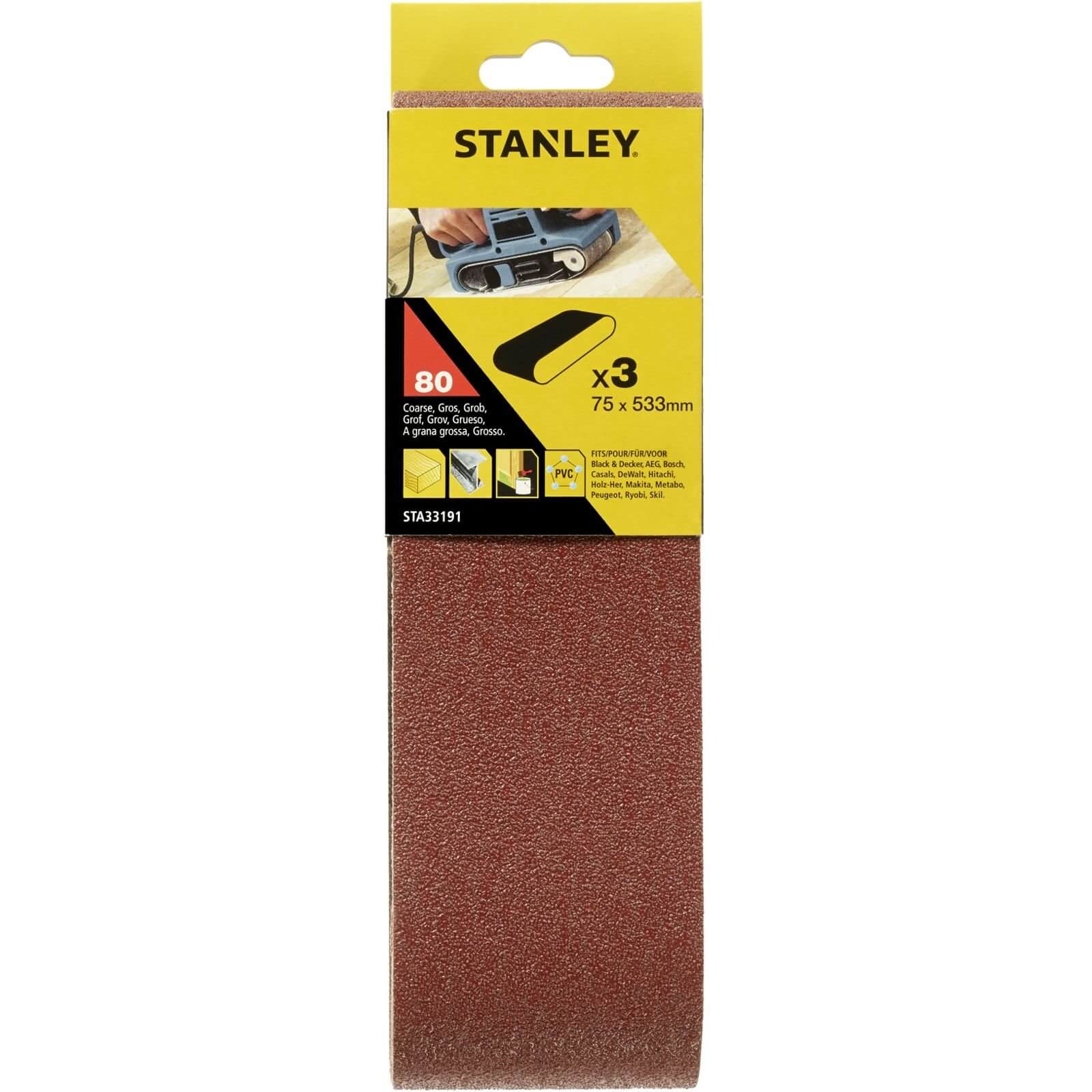 Stanley Belt Sander Belts 75x533 80G - STA33191-XJ