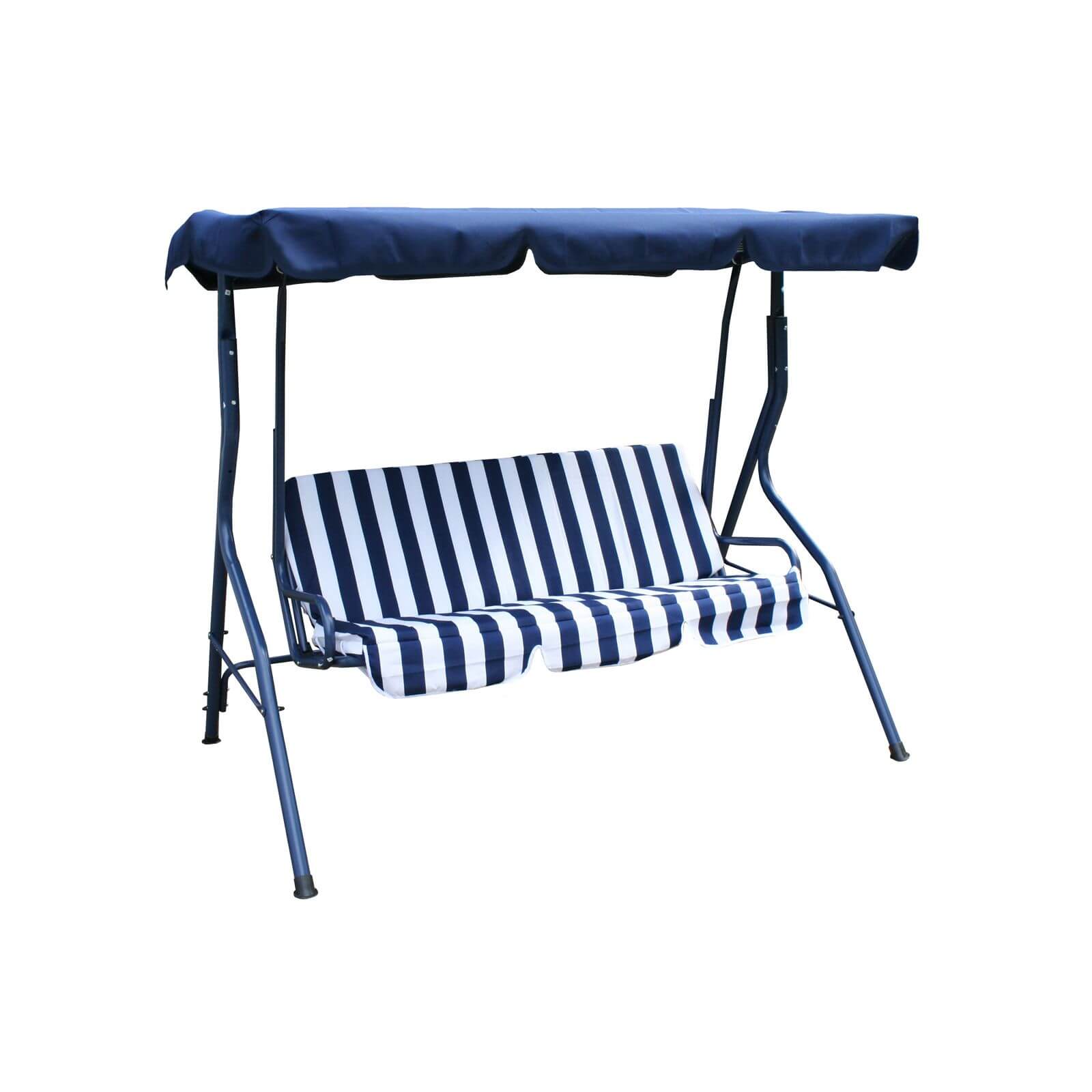 Charles Bentley 2 Seater Swing Seat - Blue and White Stripe