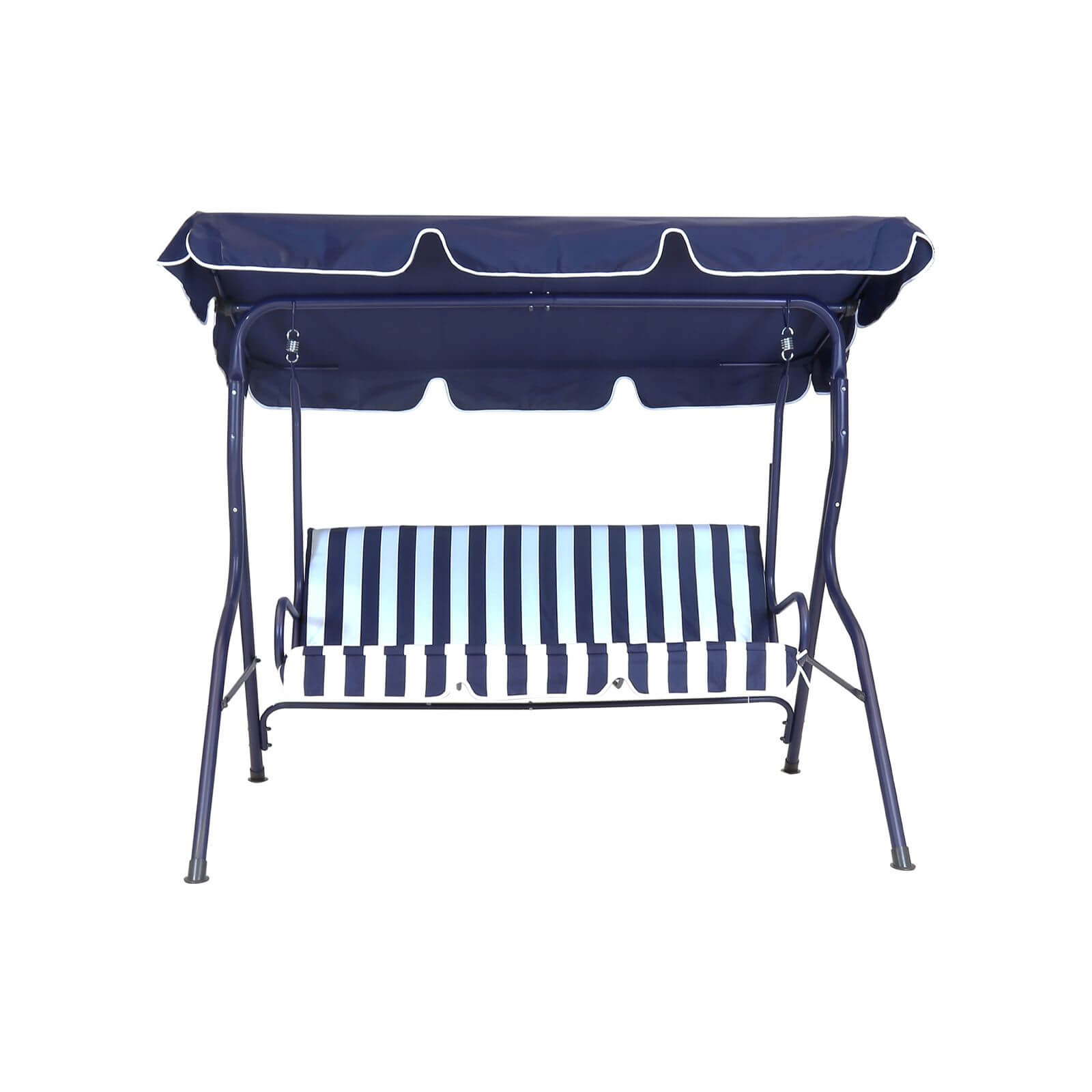 Charles Bentley 2 Seater Swing Seat - Blue and White Stripe