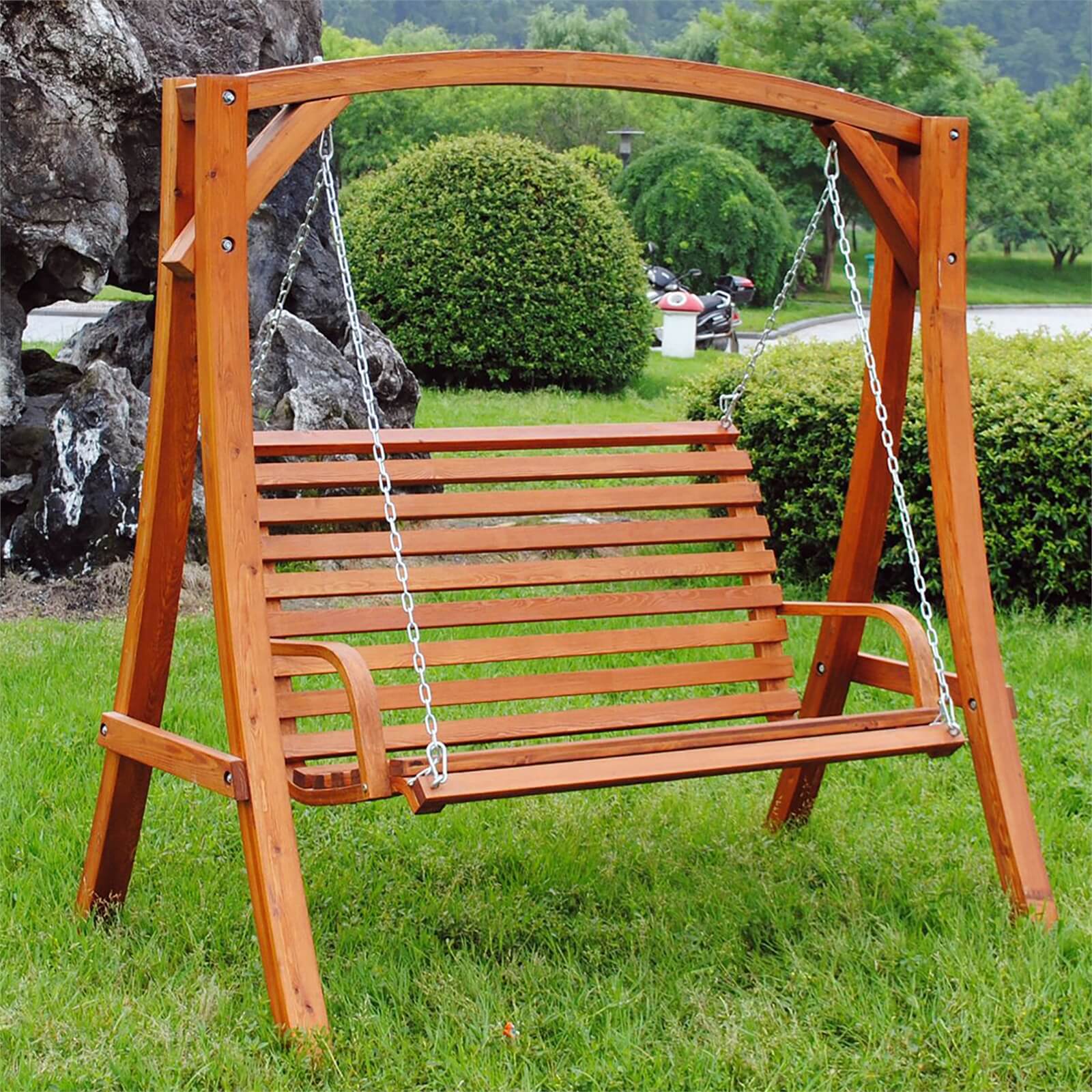 Charles Bentley Garden Wooden Swing Seat