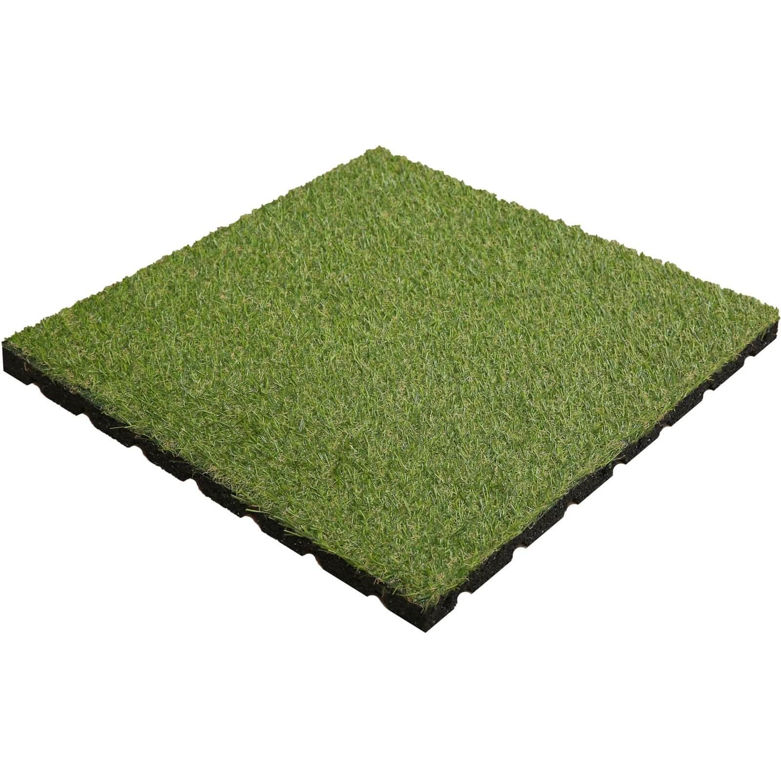 Aslon Rubber Tile with Grass - 400mm